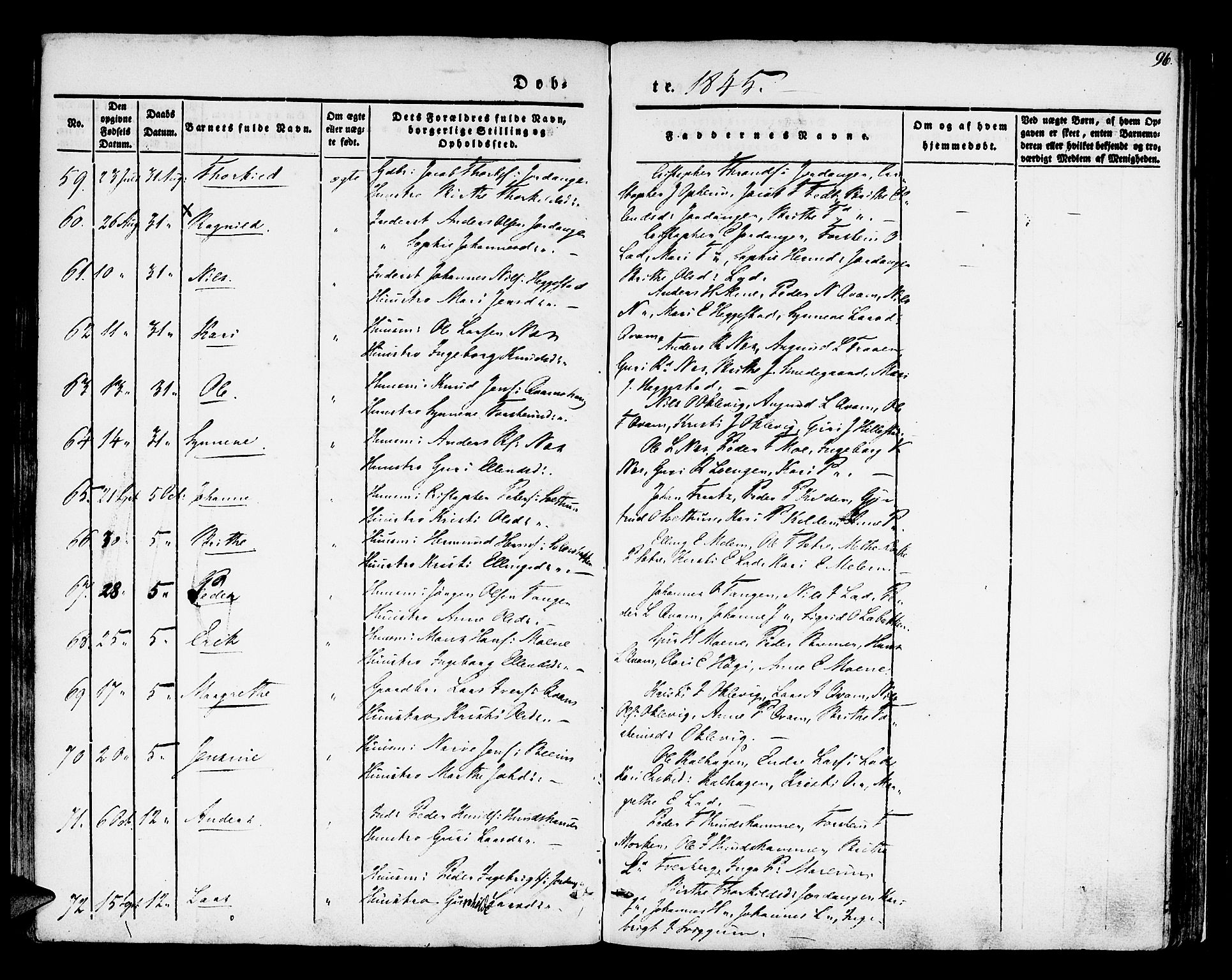 Hafslo sokneprestembete, AV/SAB-A-80301/H/Haa/Haaa/L0005: Parish register (official) no. A 5, 1834-1852, p. 96