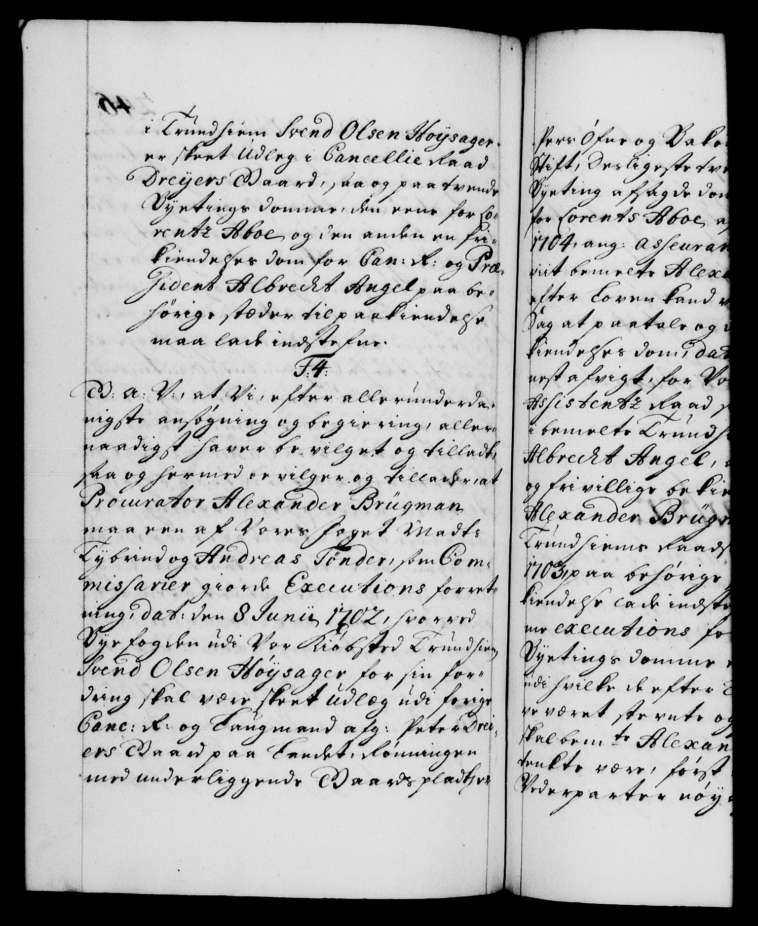 Danske Kanselli 1572-1799, AV/RA-EA-3023/F/Fc/Fca/Fcaa/L0019: Norske registre, 1704-1707, p. 246b