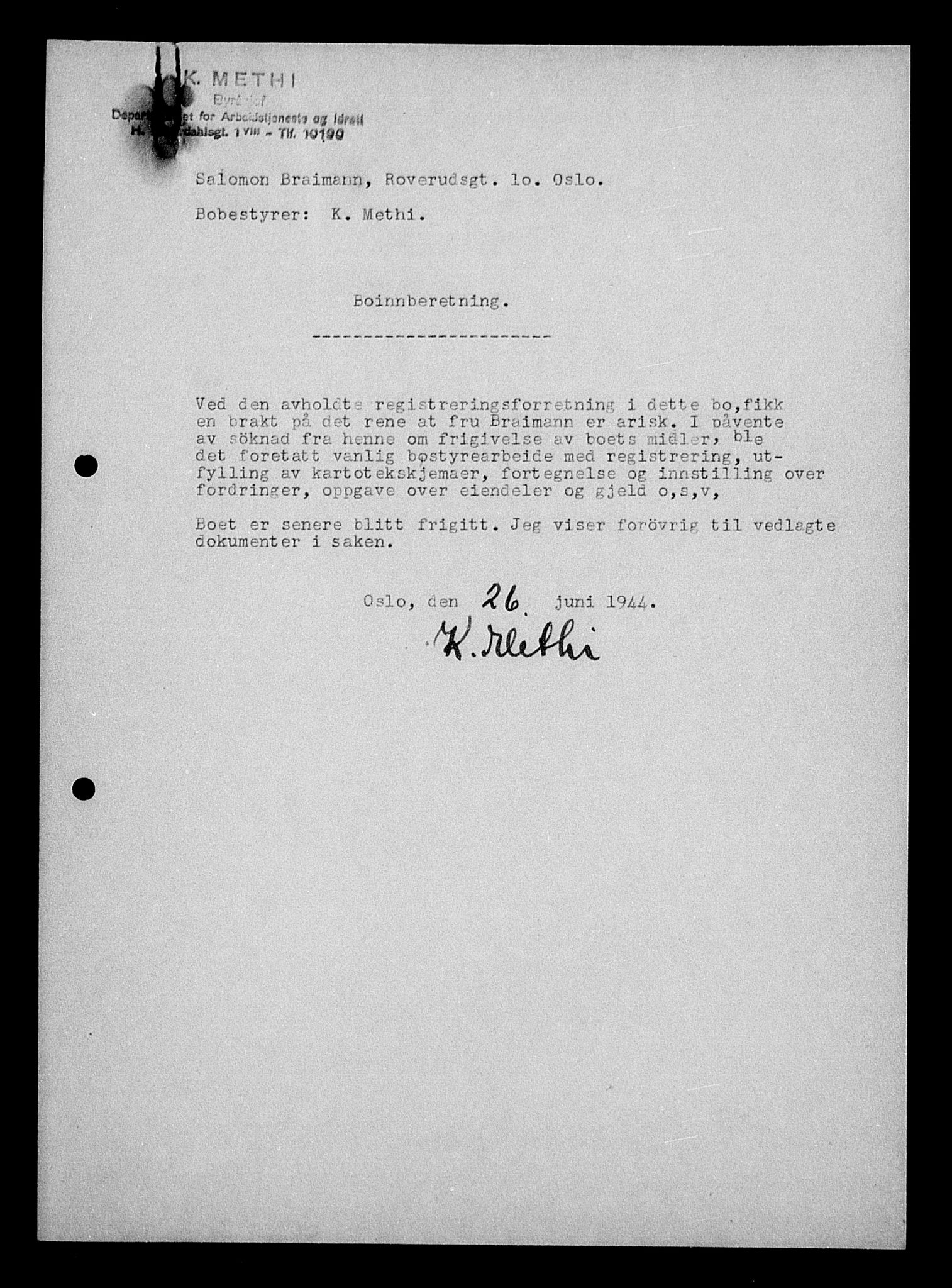 Justisdepartementet, Tilbakeføringskontoret for inndratte formuer, AV/RA-S-1564/H/Hc/Hcc/L0927: --, 1945-1947, p. 427