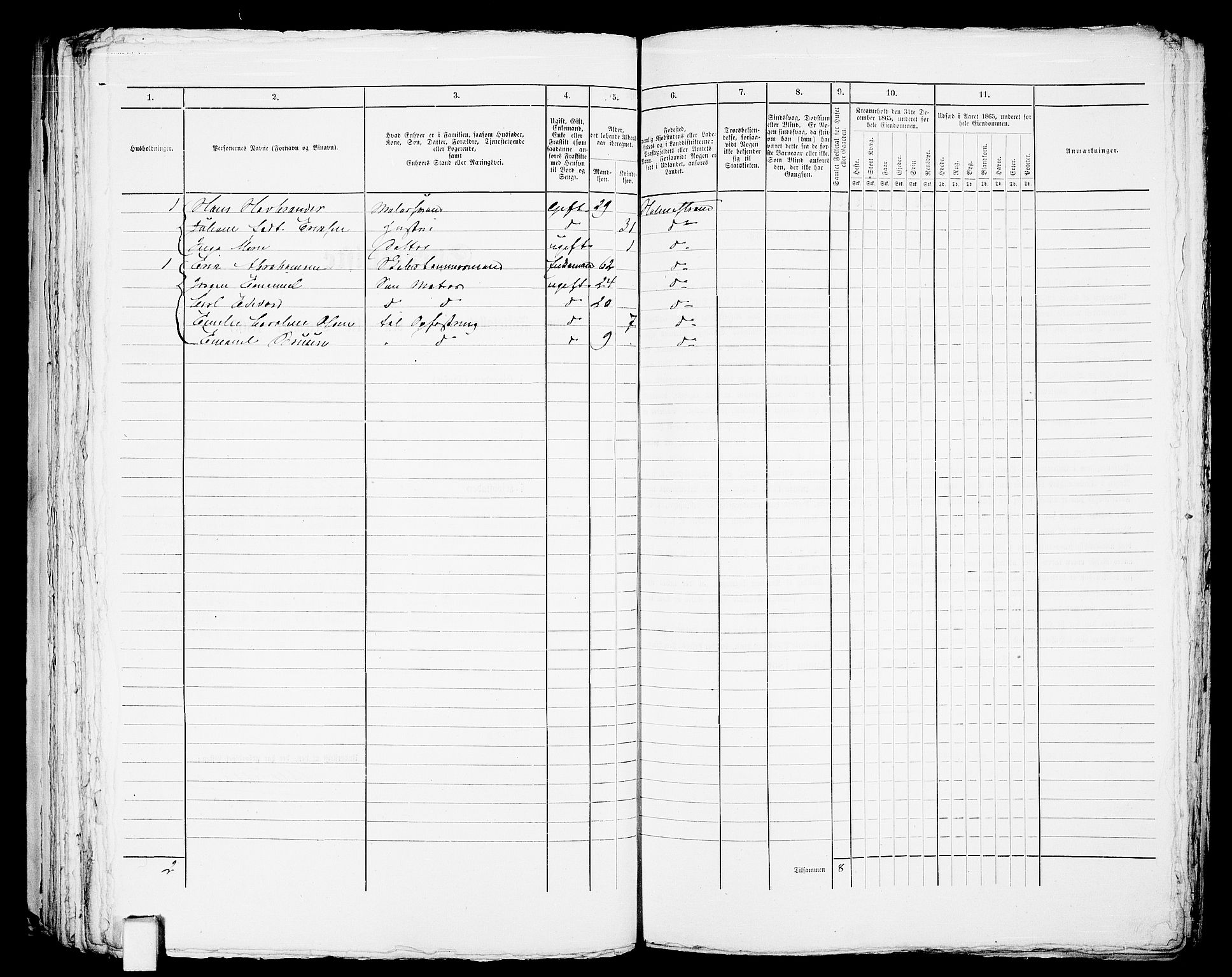 RA, 1865 census for Botne/Holmestrand, 1865, p. 170