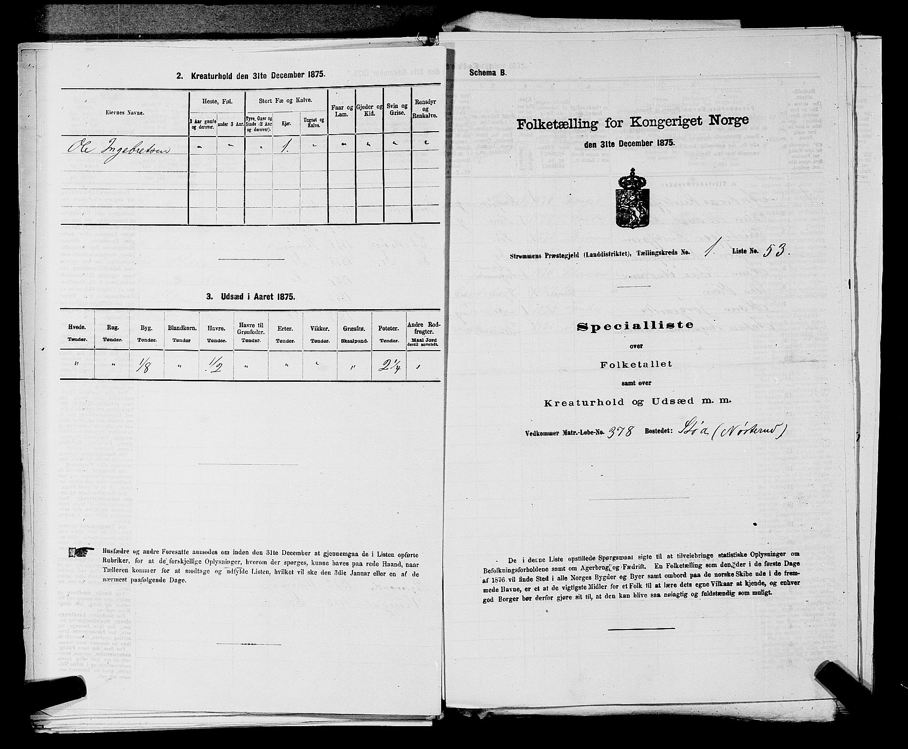 SAKO, 1875 census for 0711L Strømm/Strømm, 1875, p. 150