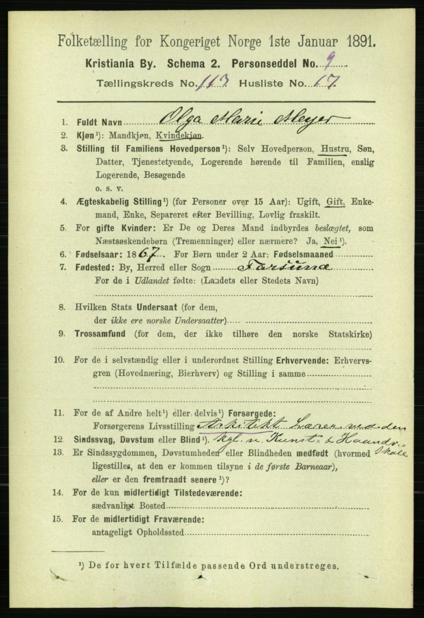 RA, 1891 census for 0301 Kristiania, 1891, p. 60483