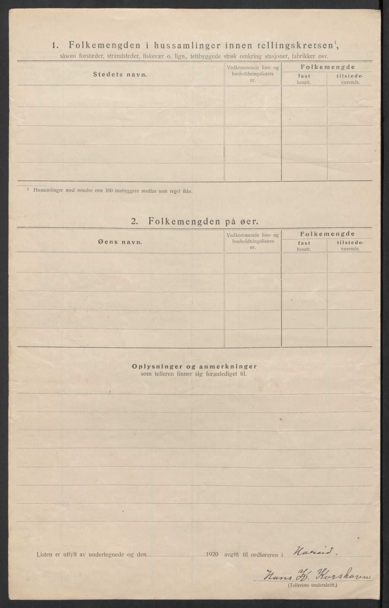 SAT, 1920 census for Hareid, 1920, p. 29