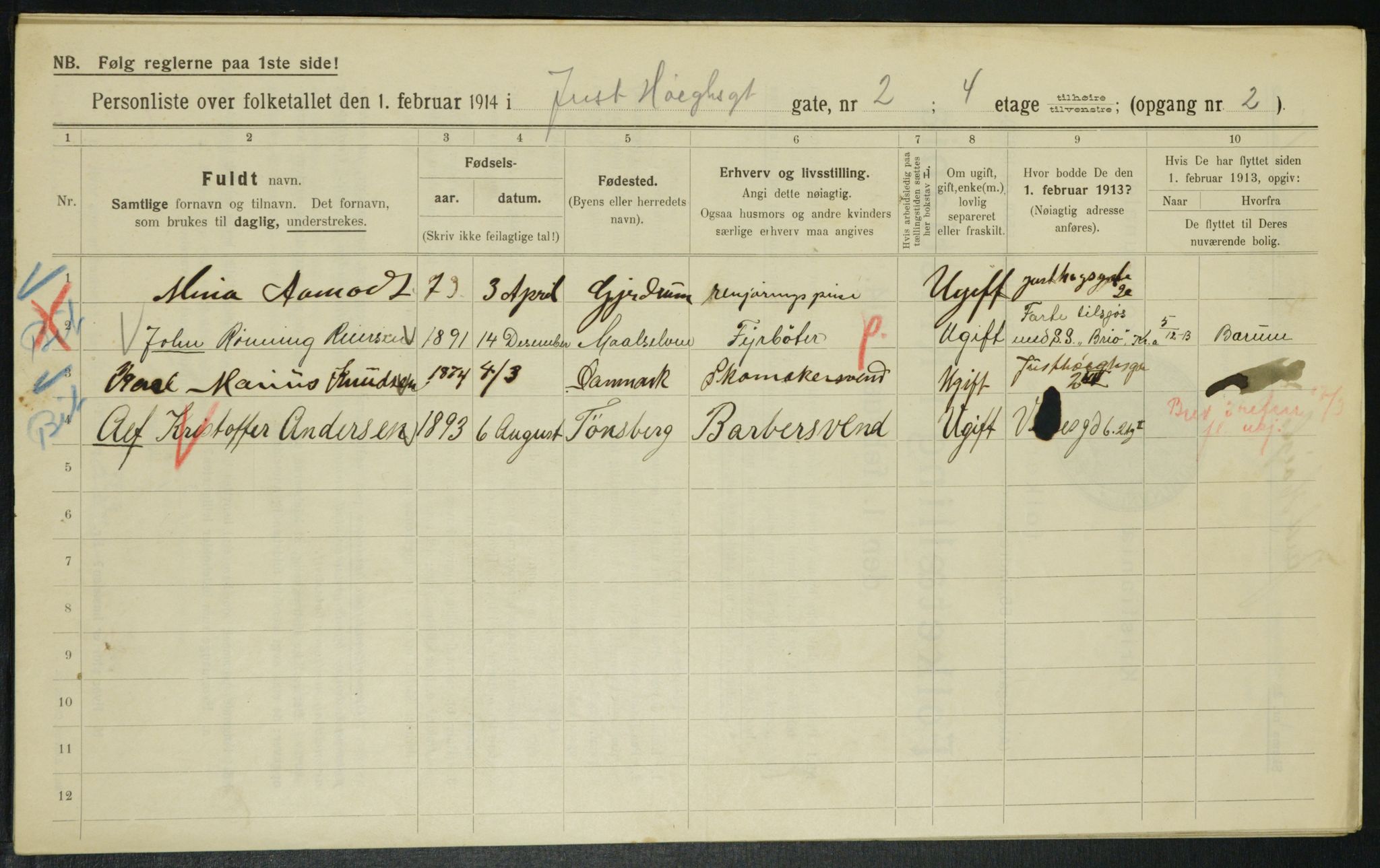 OBA, Municipal Census 1914 for Kristiania, 1914, p. 47600