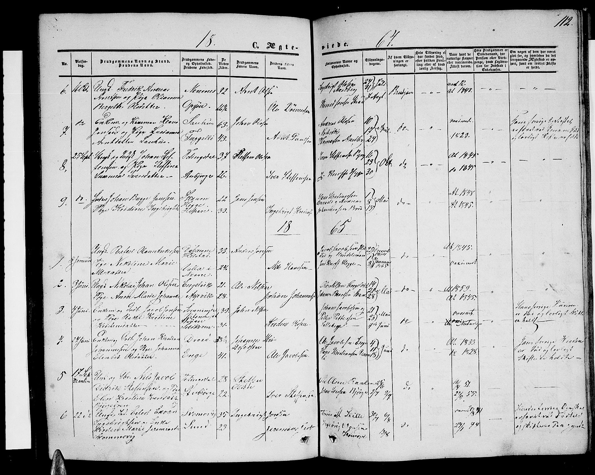 Ministerialprotokoller, klokkerbøker og fødselsregistre - Nordland, SAT/A-1459/814/L0229: Parish register (copy) no. 814C02, 1859-1883, p. 112