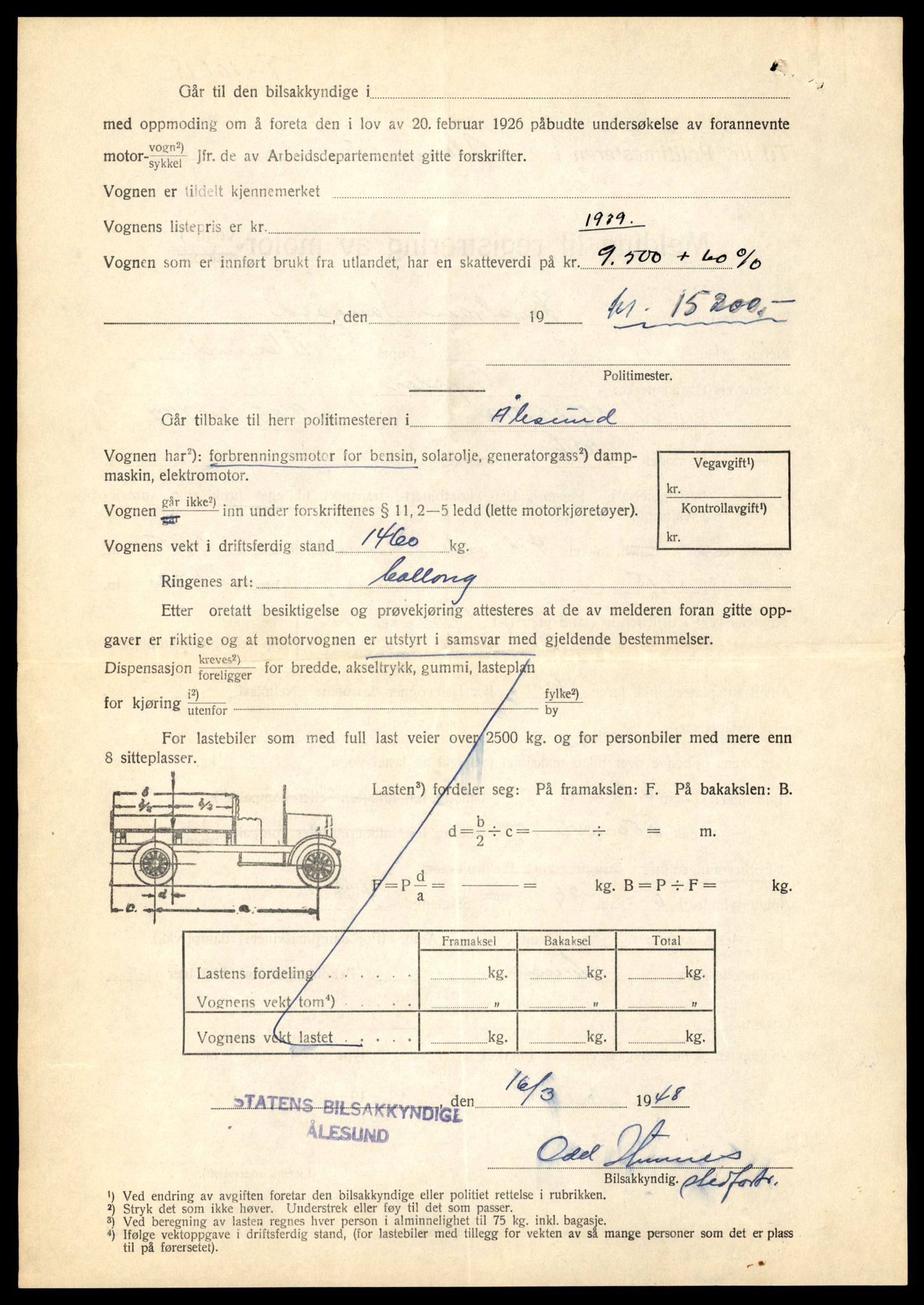 Møre og Romsdal vegkontor - Ålesund trafikkstasjon, SAT/A-4099/F/Fe/L0022: Registreringskort for kjøretøy T 10584 - T 10694, 1927-1998, p. 1124