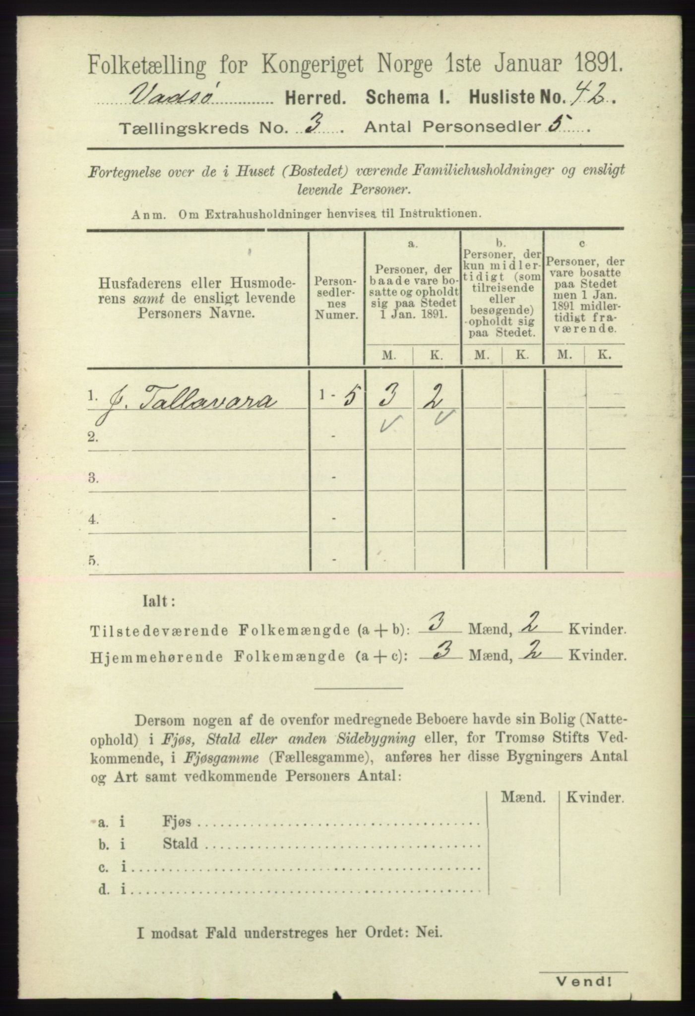 RA, 1891 census for 2029 Vadsø, 1891, p. 811