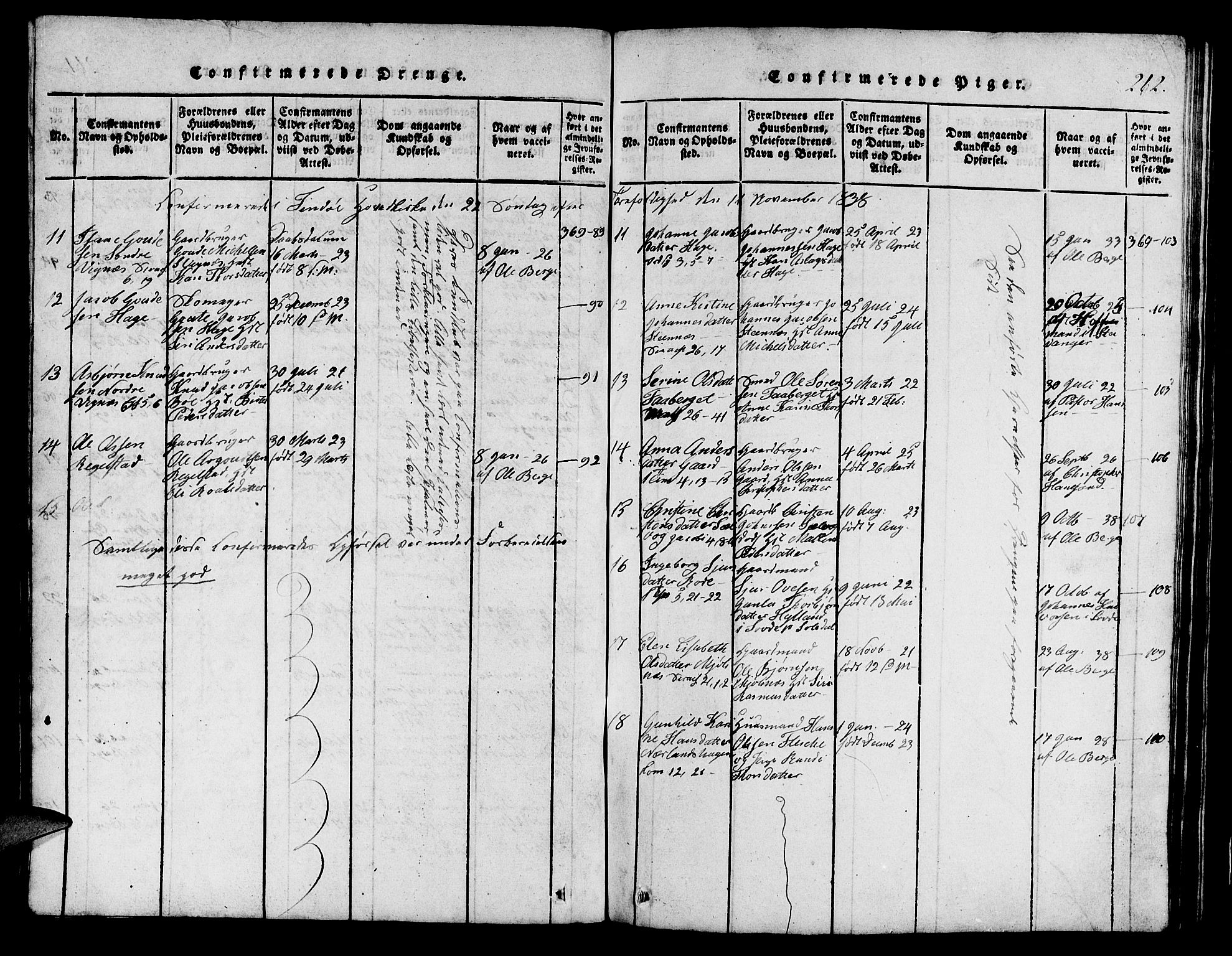 Finnøy sokneprestkontor, AV/SAST-A-101825/H/Ha/Hab/L0001: Parish register (copy) no. B 1, 1816-1856, p. 262