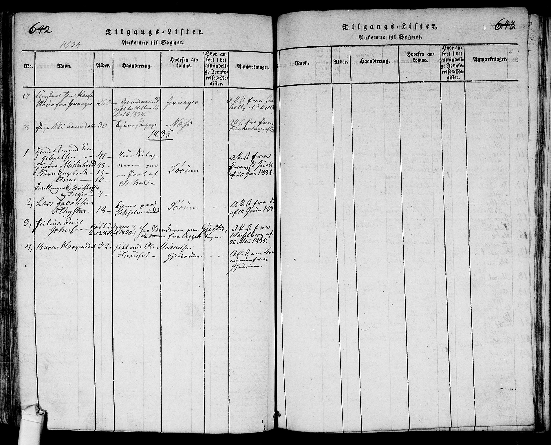Ullensaker prestekontor Kirkebøker, SAO/A-10236a/G/Ga/L0001: Parish register (copy) no. I 1, 1815-1835, p. 642-643
