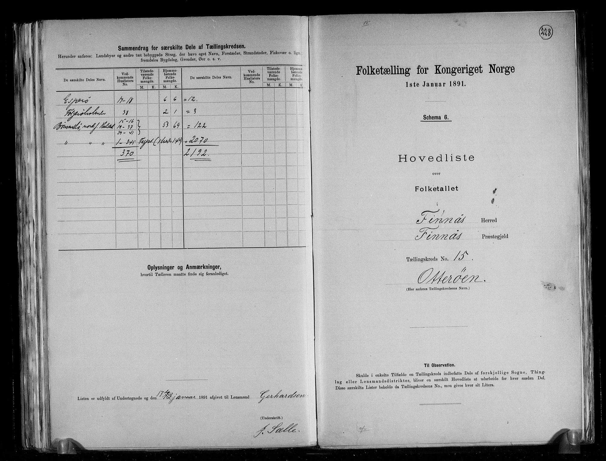 RA, 1891 census for 1218 Finnås, 1891, p. 36