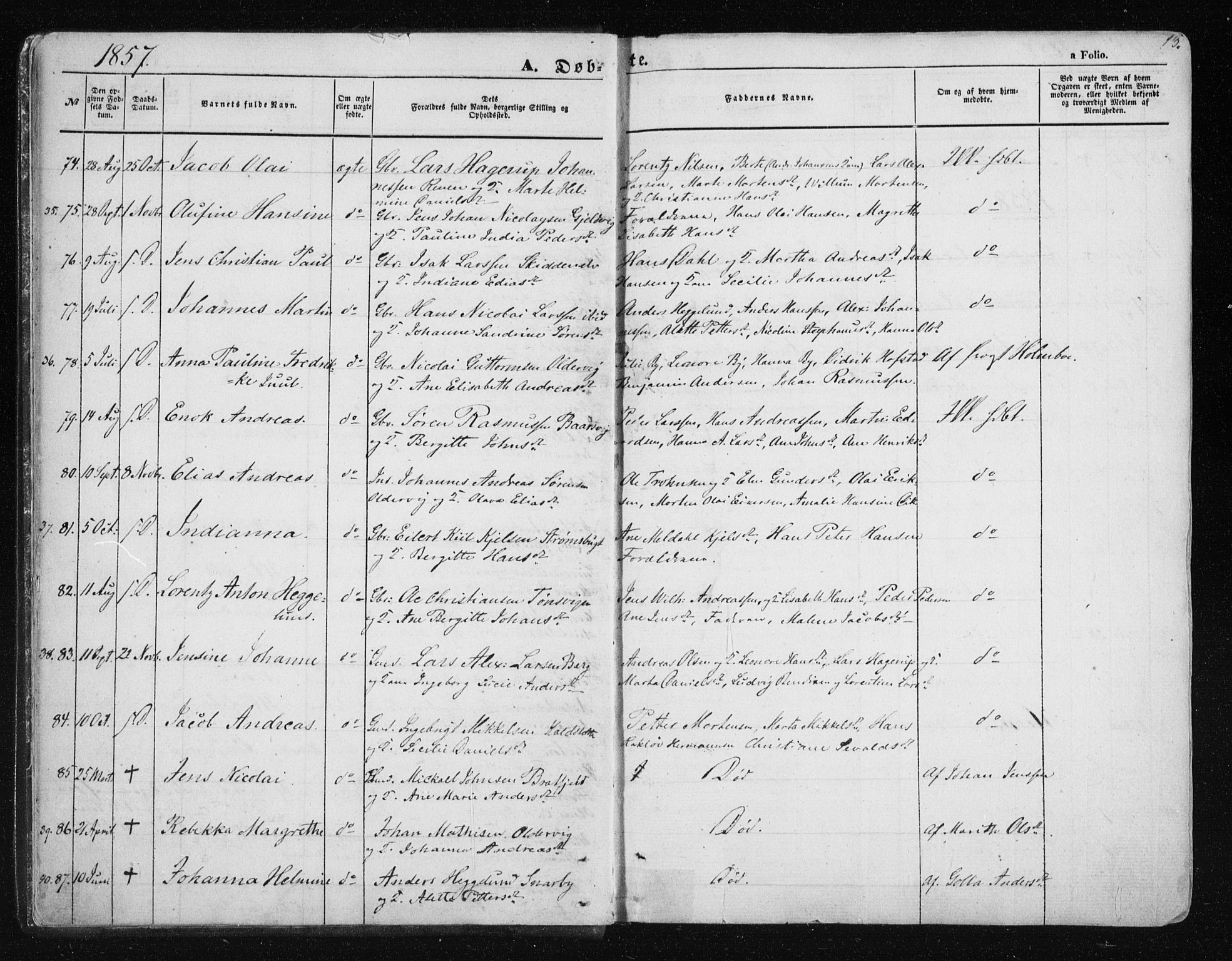 Tromsøysund sokneprestkontor, SATØ/S-1304/G/Ga/L0001kirke: Parish register (official) no. 1, 1856-1867, p. 13