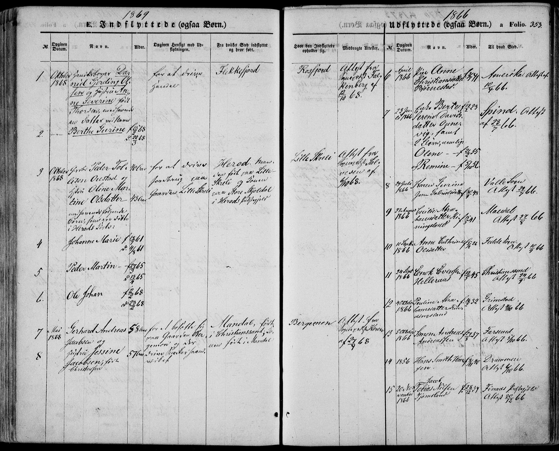 Lyngdal sokneprestkontor, SAK/1111-0029/F/Fa/Fac/L0010: Parish register (official) no. A 10, 1865-1878, p. 353