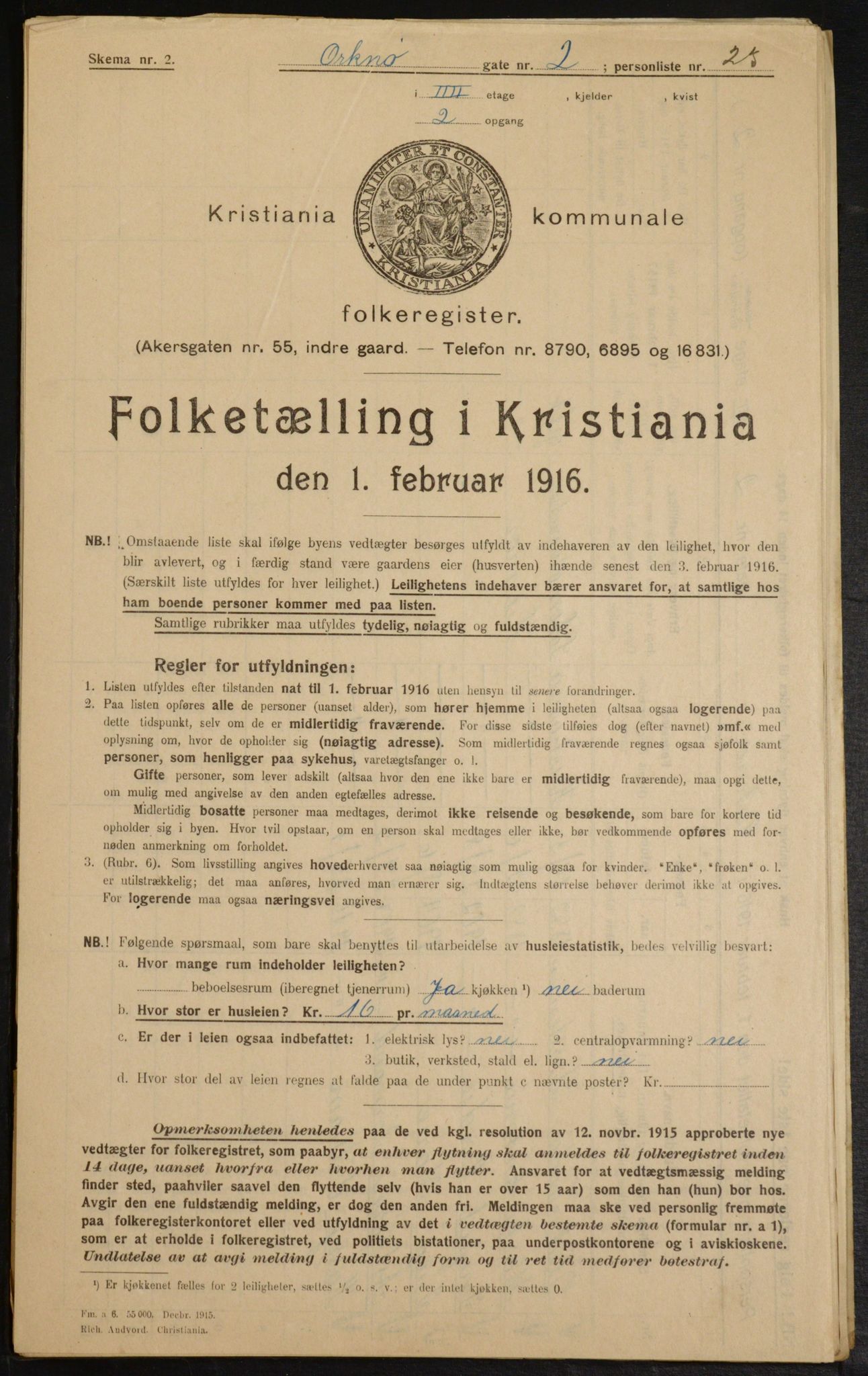 OBA, Municipal Census 1916 for Kristiania, 1916, p. 77806