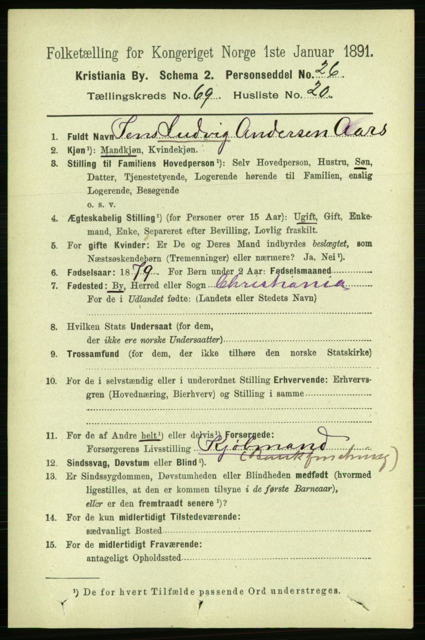 RA, 1891 census for 0301 Kristiania, 1891, p. 38483