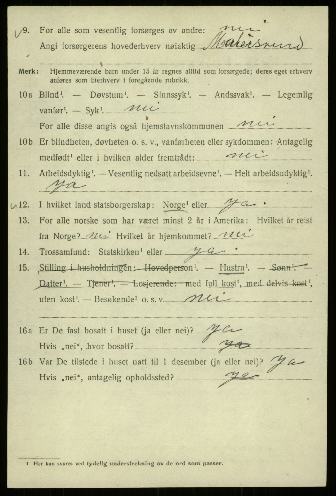 SAB, 1920 census for Bergen, 1920, p. 187129