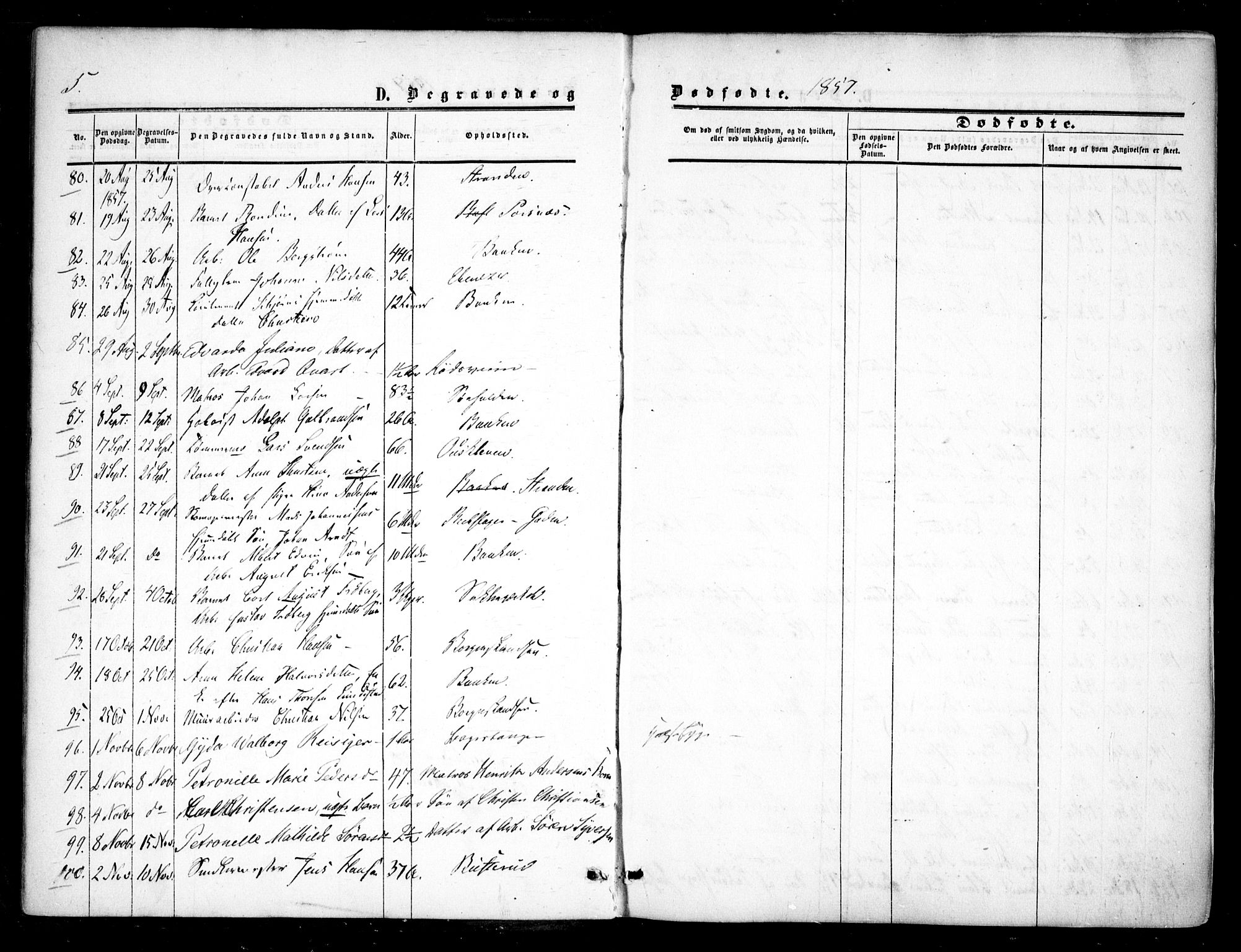 Halden prestekontor Kirkebøker, AV/SAO-A-10909/F/Fa/L0008: Parish register (official) no. I 8, 1857-1865, p. 5