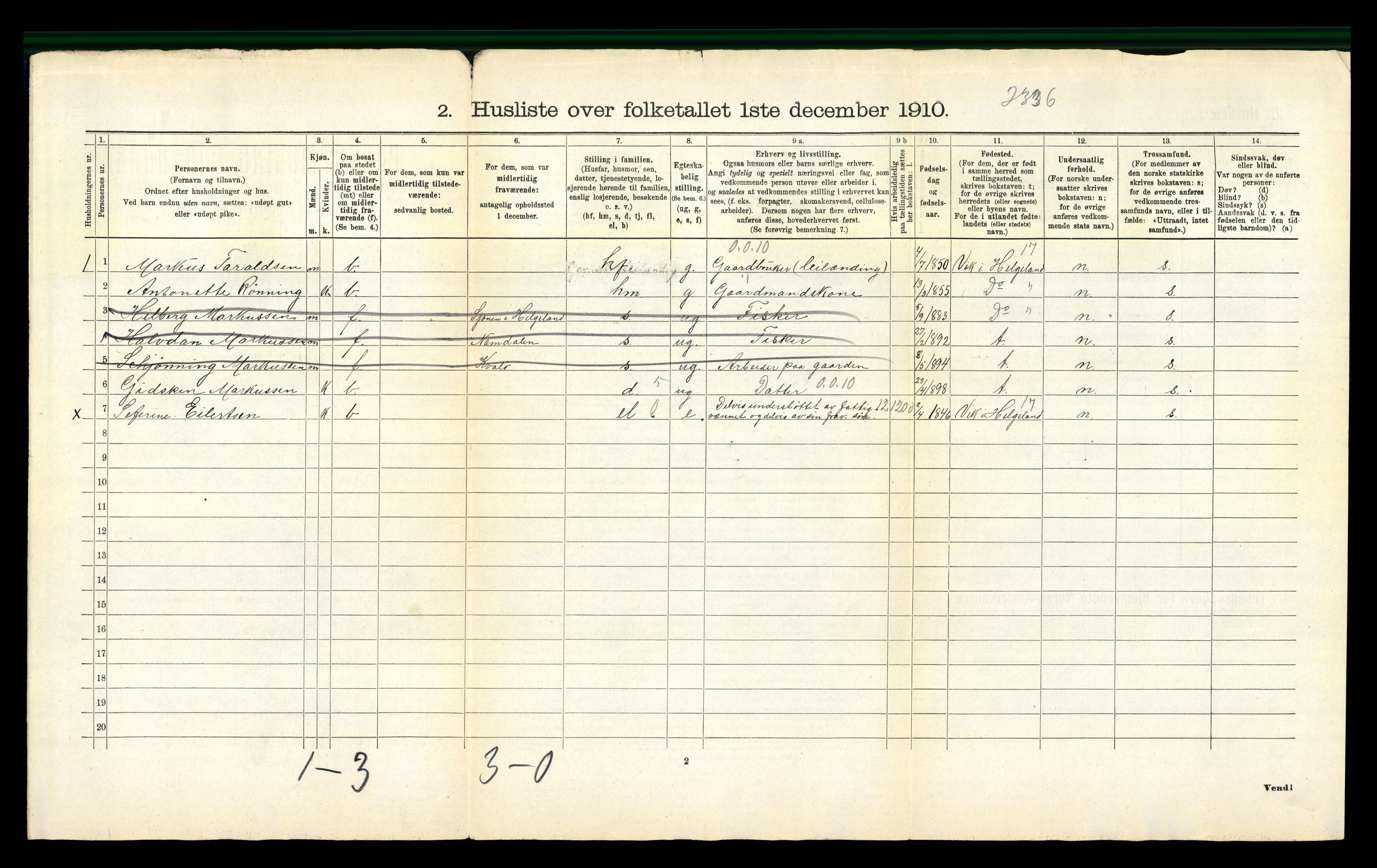 RA, 1910 census for Brønnøy, 1910, p. 48