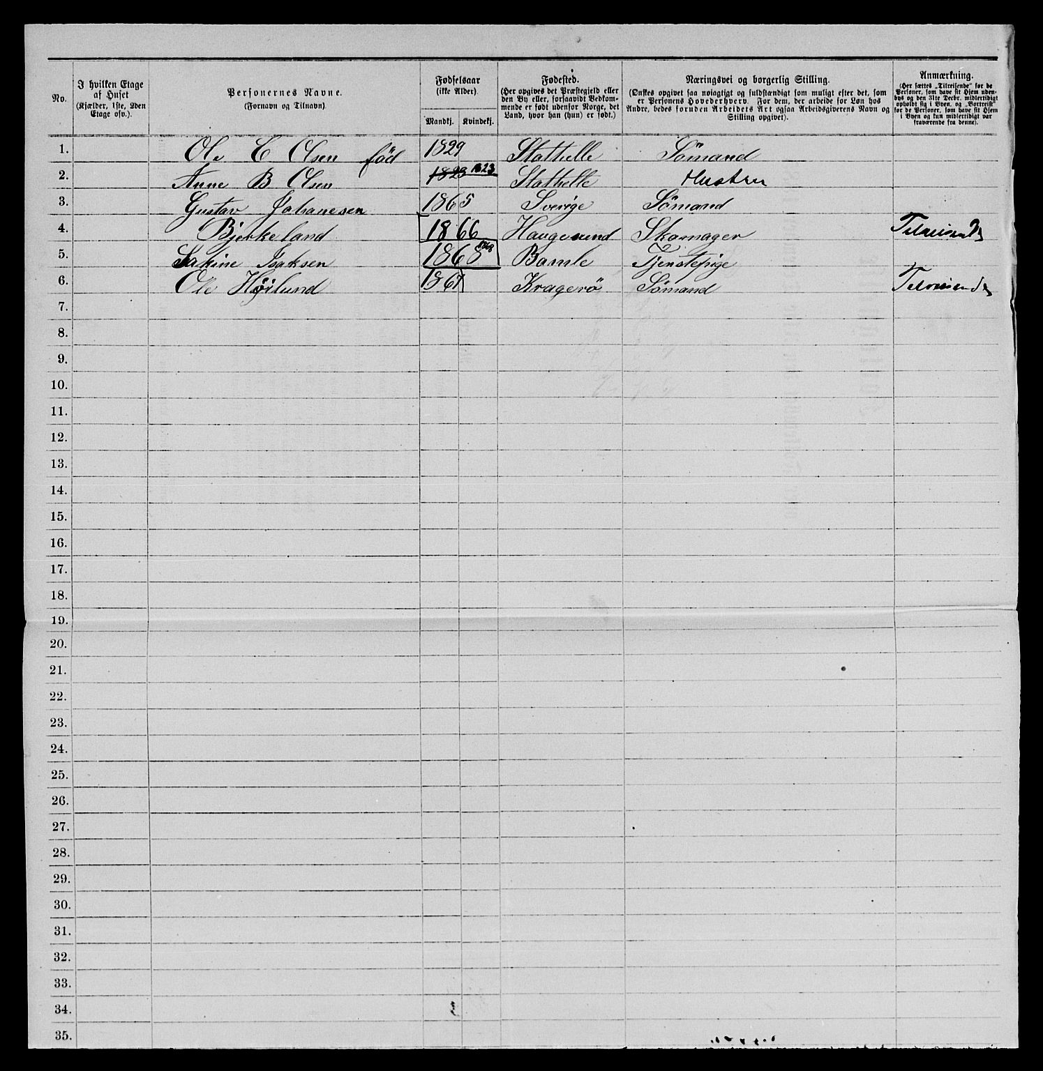 SAKO, 1885 census for 0801 Kragerø, 1885, p. 1159