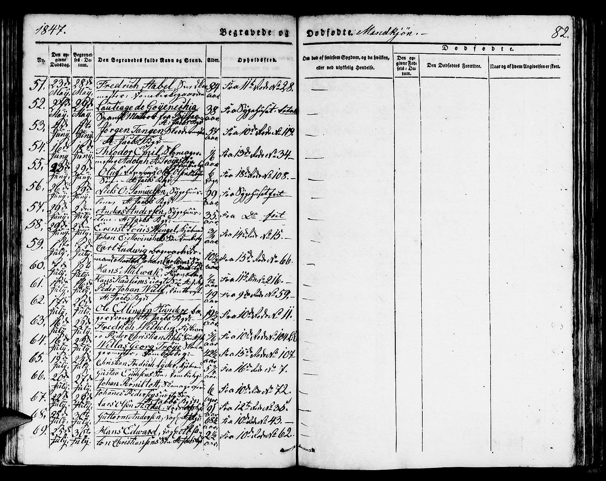 Domkirken sokneprestembete, AV/SAB-A-74801/H/Hab/L0037: Parish register (copy) no. E 1, 1836-1848, p. 82