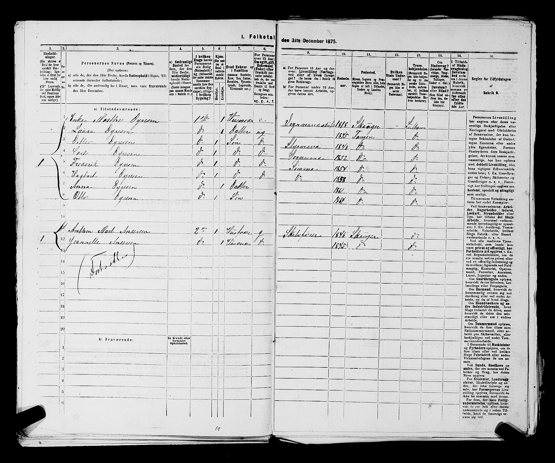SAKO, 1875 census for 0602 Drammen, 1875, p. 3646