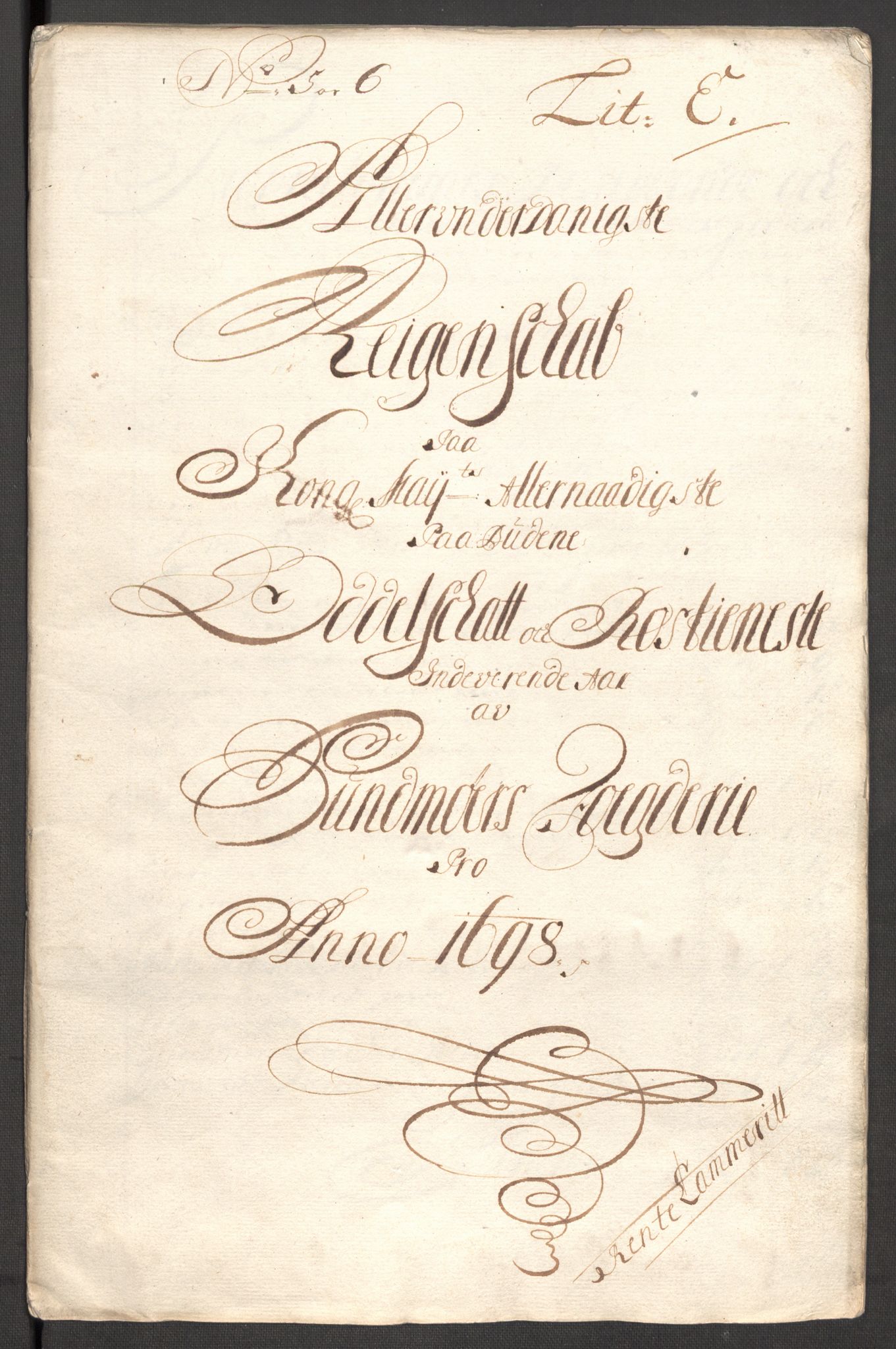 Rentekammeret inntil 1814, Reviderte regnskaper, Fogderegnskap, RA/EA-4092/R54/L3556: Fogderegnskap Sunnmøre, 1696-1698, p. 349