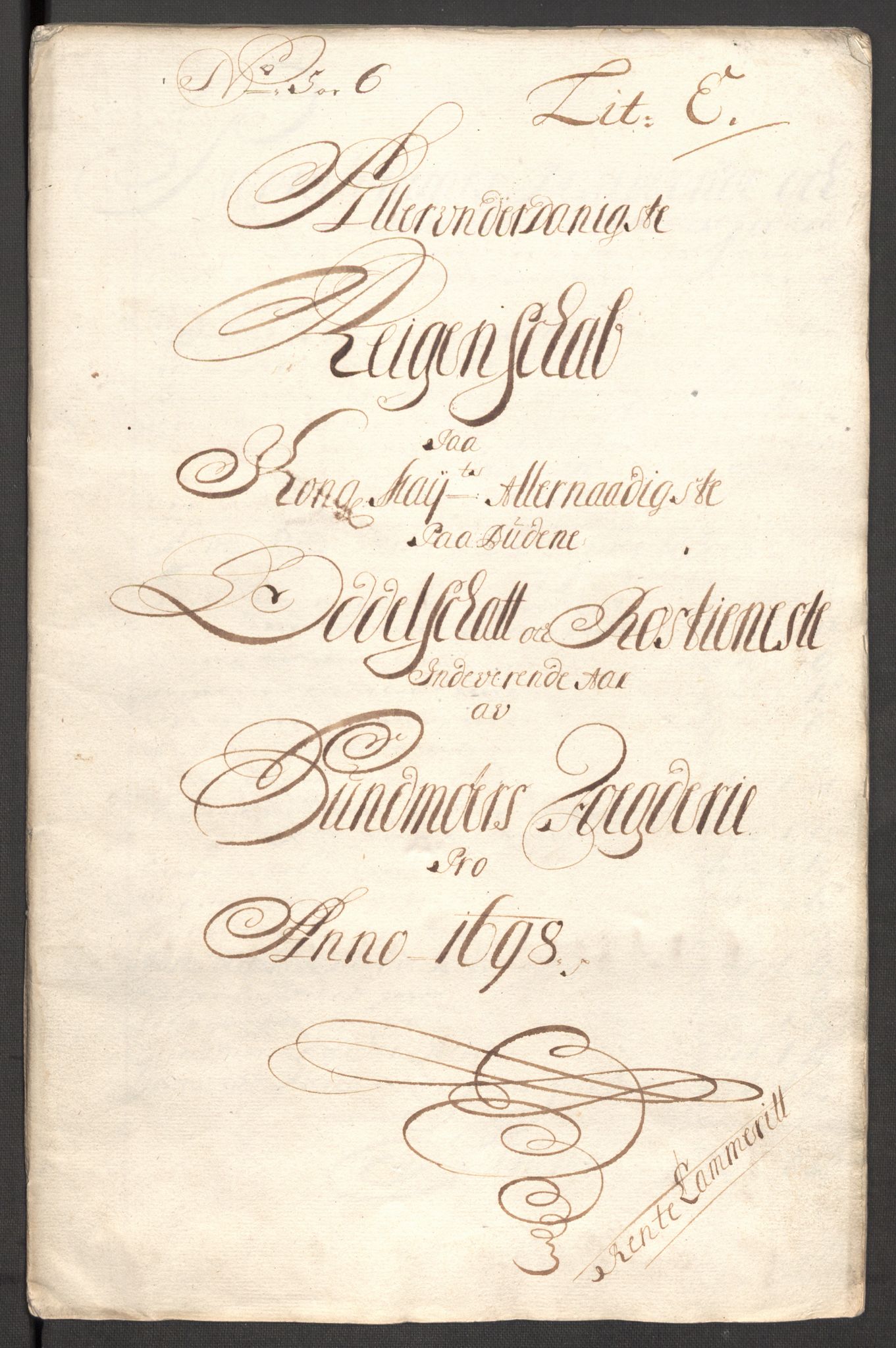 Rentekammeret inntil 1814, Reviderte regnskaper, Fogderegnskap, AV/RA-EA-4092/R54/L3556: Fogderegnskap Sunnmøre, 1696-1698, p. 349
