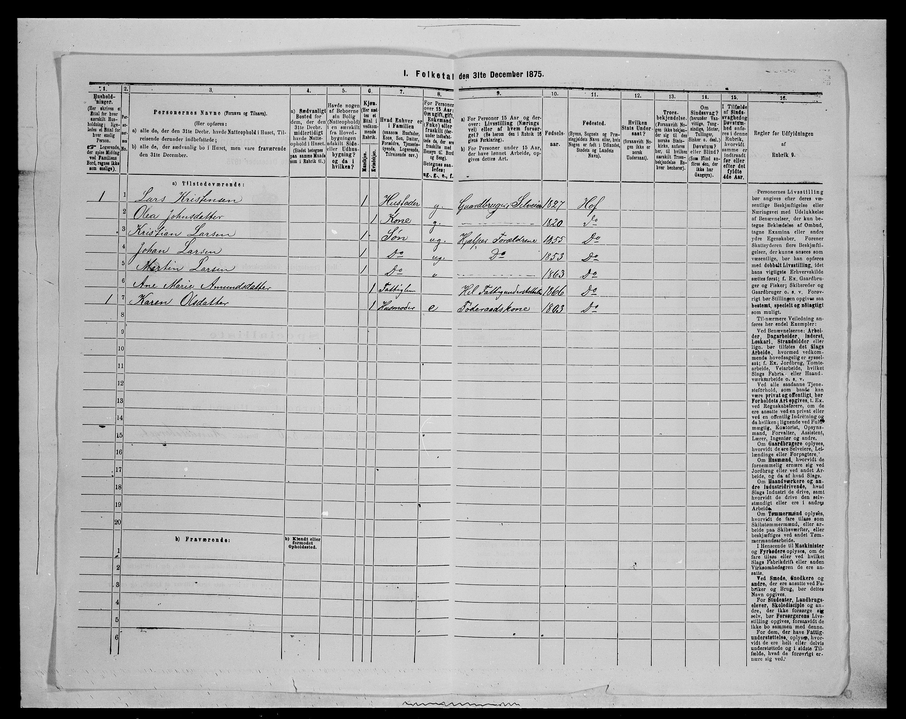 SAH, 1875 census for 0424P Hof, 1875, p. 680