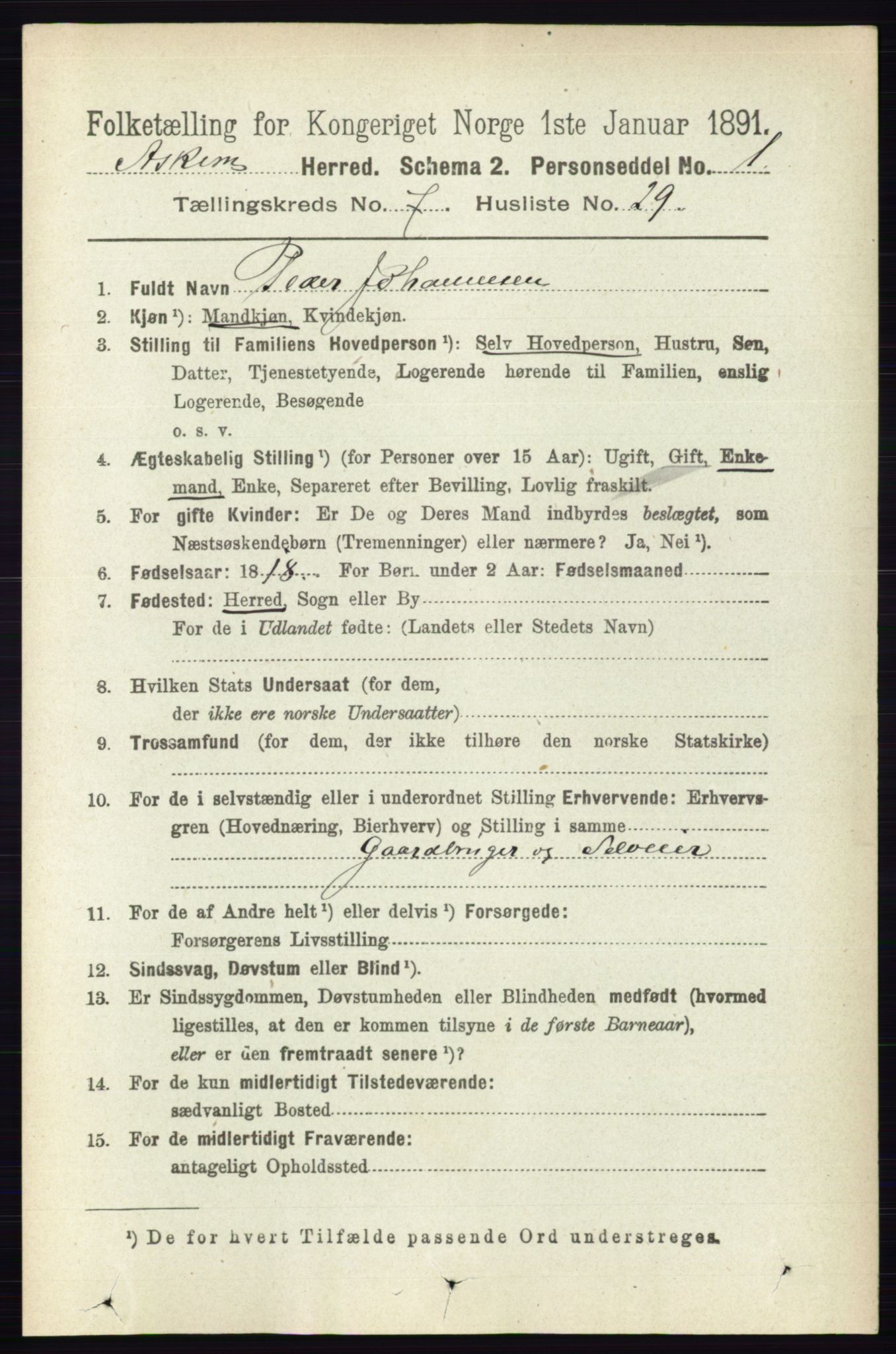 RA, 1891 census for 0124 Askim, 1891, p. 1175