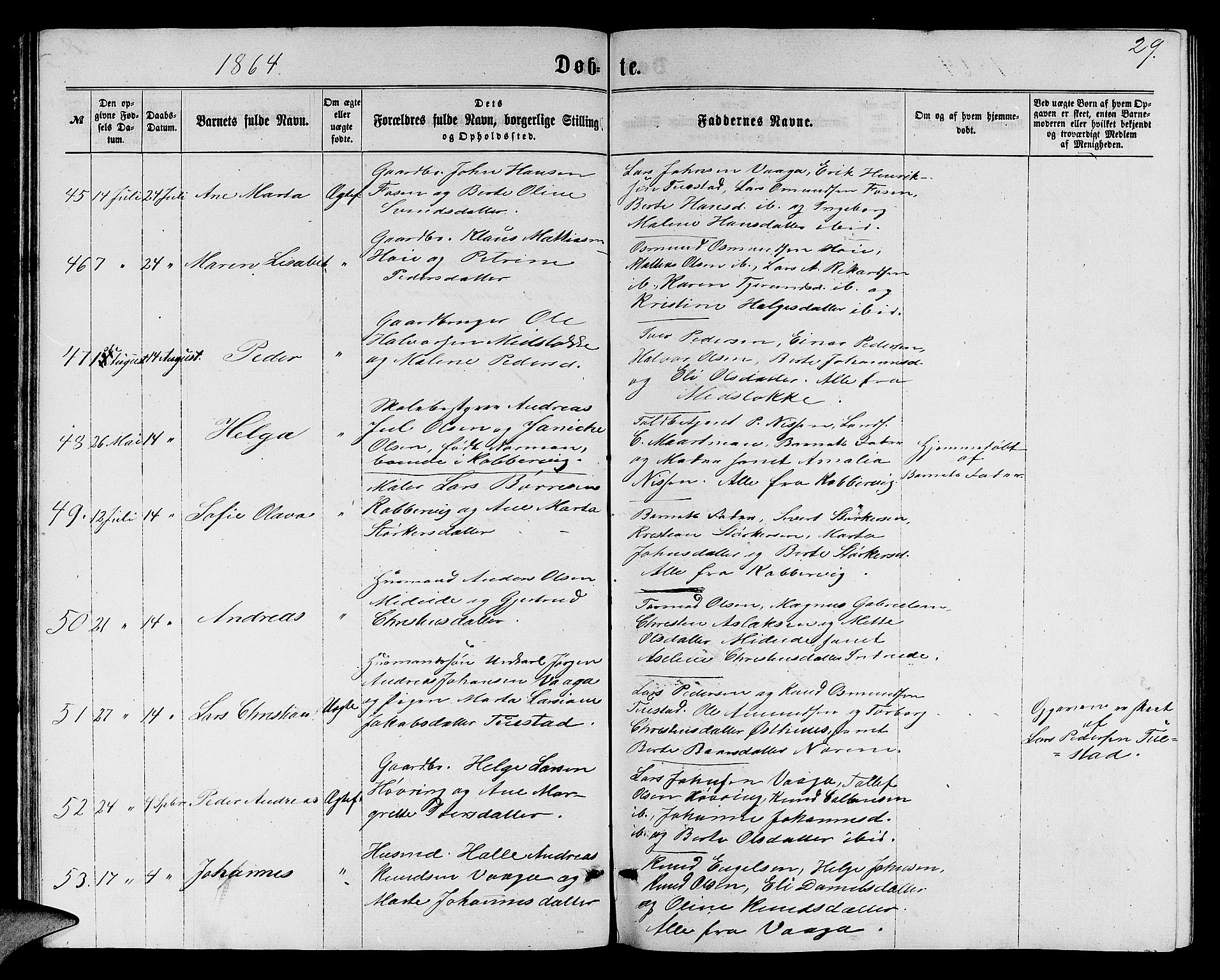 Avaldsnes sokneprestkontor, AV/SAST-A -101851/H/Ha/Hab/L0004: Parish register (copy) no. B 4, 1861-1876, p. 29