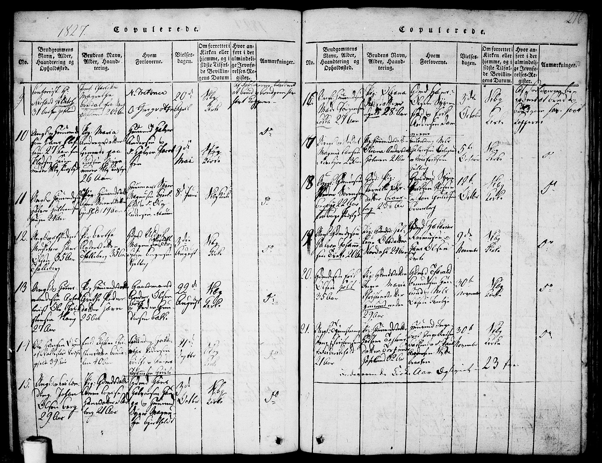 Skjeberg prestekontor Kirkebøker, AV/SAO-A-10923/F/Fa/L0004: Parish register (official) no. I 4, 1815-1830, p. 216