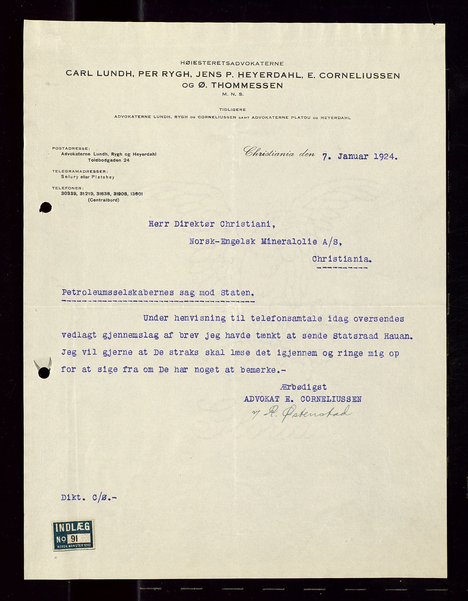 Pa 1521 - A/S Norske Shell, AV/SAST-A-101915/E/Ea/Eaa/L0012: Sjefskorrespondanse, 1924, p. 220