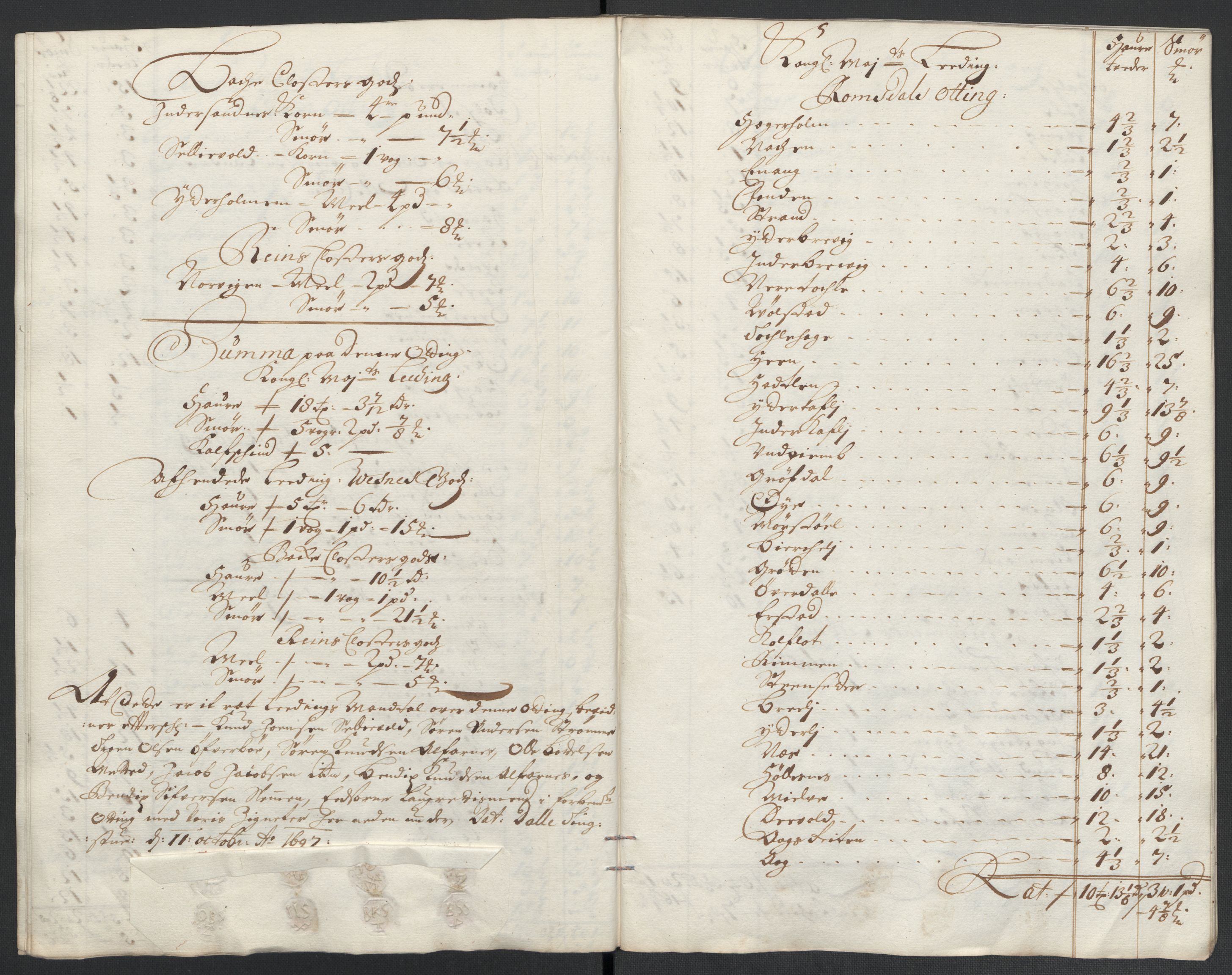 Rentekammeret inntil 1814, Reviderte regnskaper, Fogderegnskap, AV/RA-EA-4092/R55/L3653: Fogderegnskap Romsdal, 1697-1698, p. 116