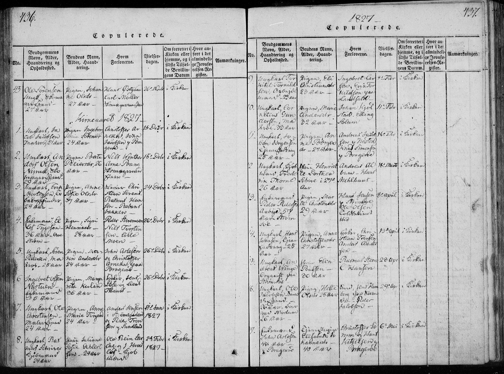 Bragernes kirkebøker, SAKO/A-6/F/Fa/L0007: Parish register (official) no. I 7, 1815-1829, p. 436-437