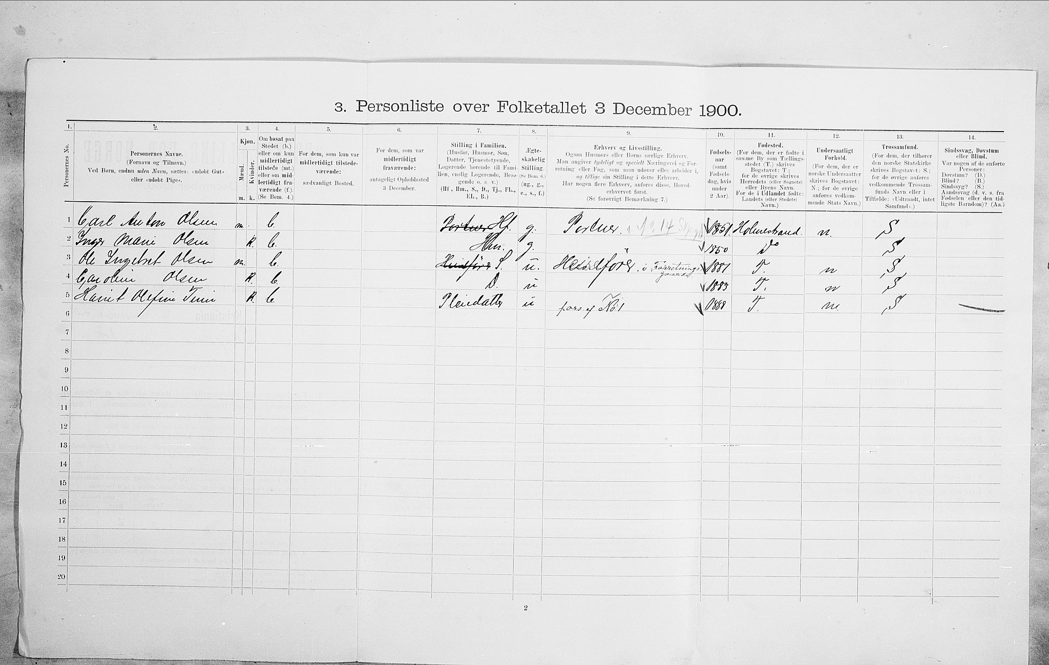 SAO, 1900 census for Kristiania, 1900, p. 84941