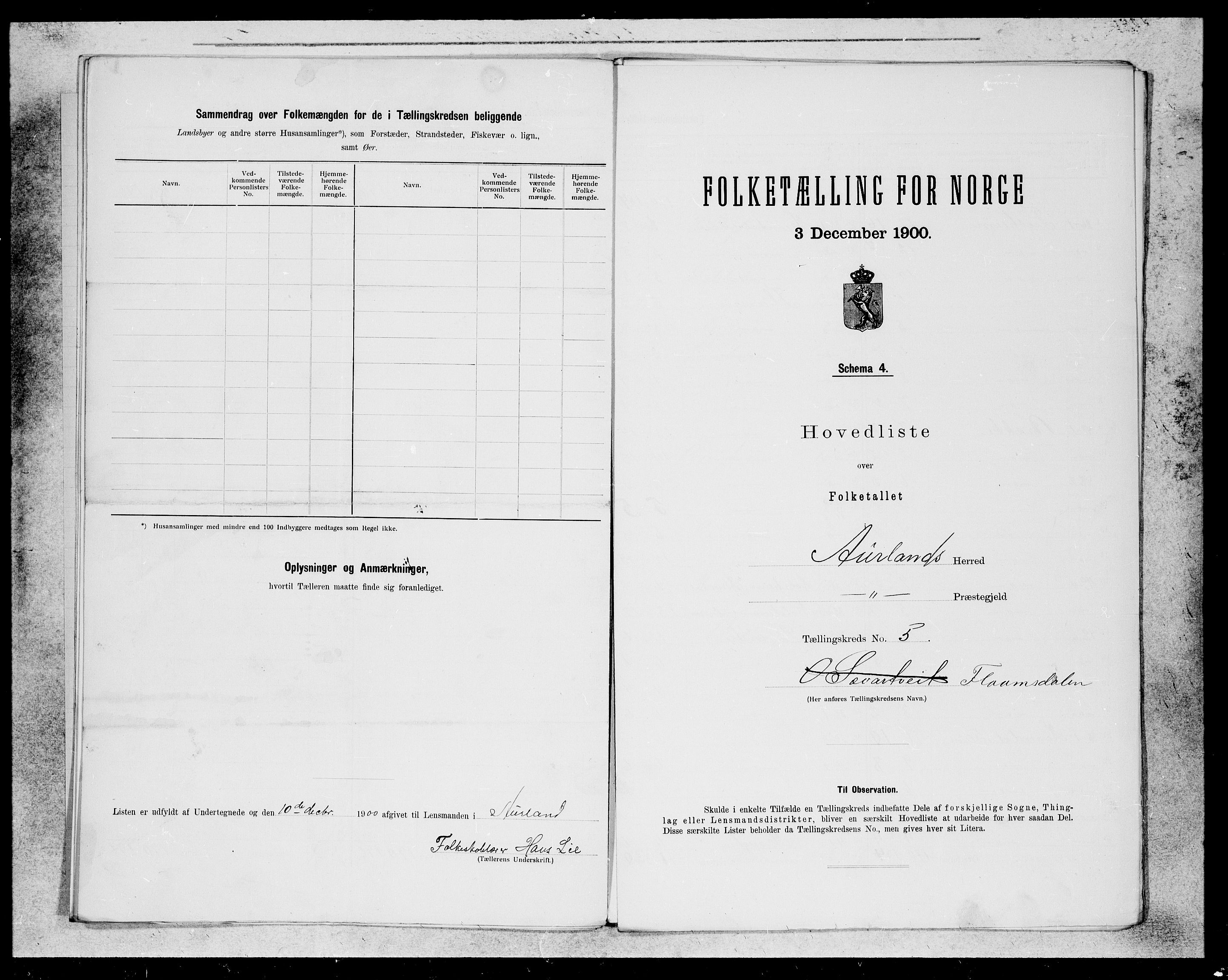 SAB, 1900 census for Aurland, 1900, p. 9