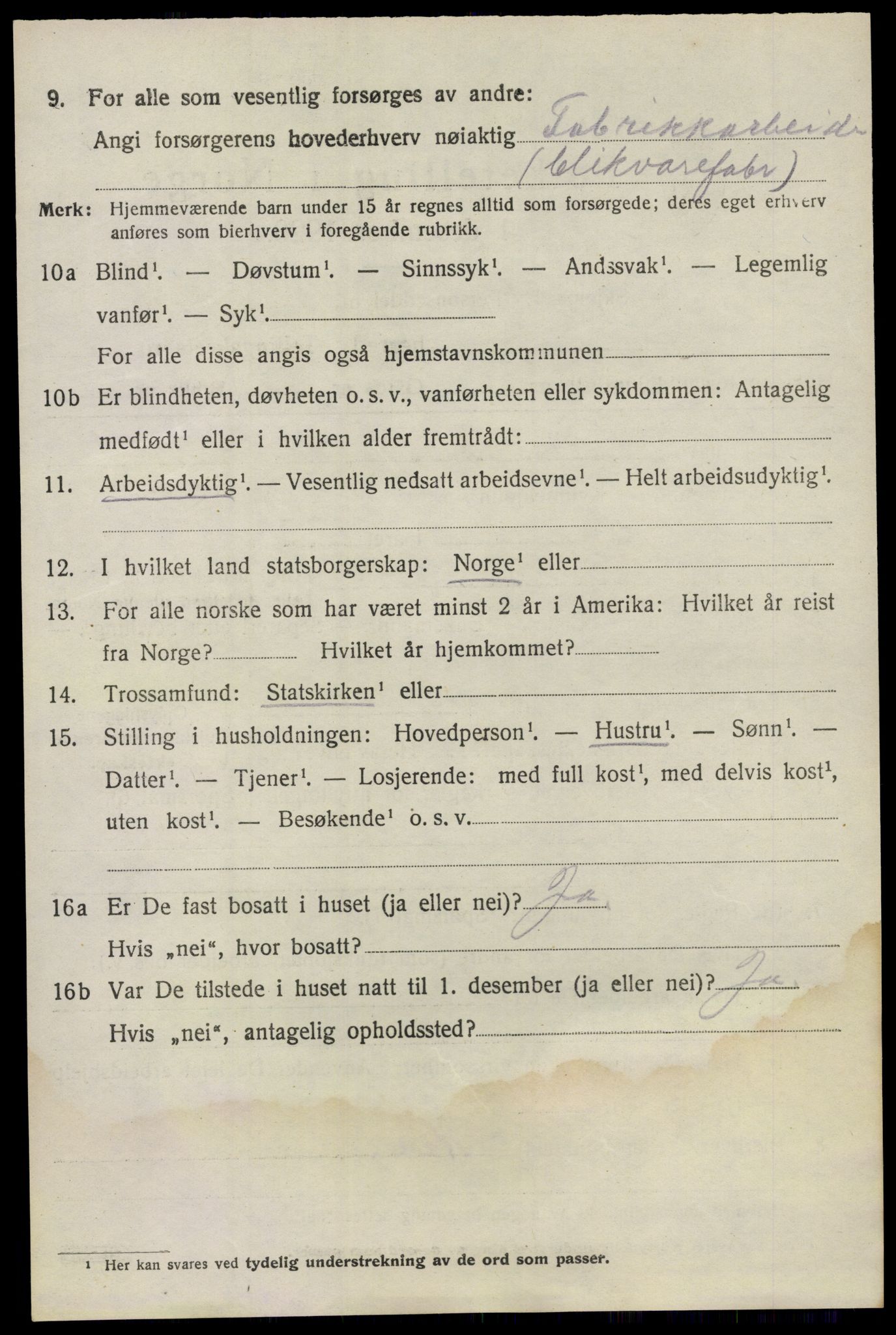 SAO, 1920 census for Bærum, 1920, p. 12909