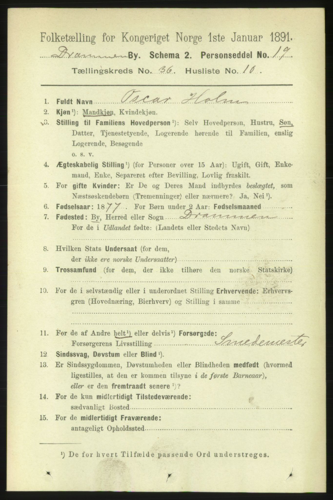 RA, 1891 census for 0602 Drammen, 1891, p. 22242