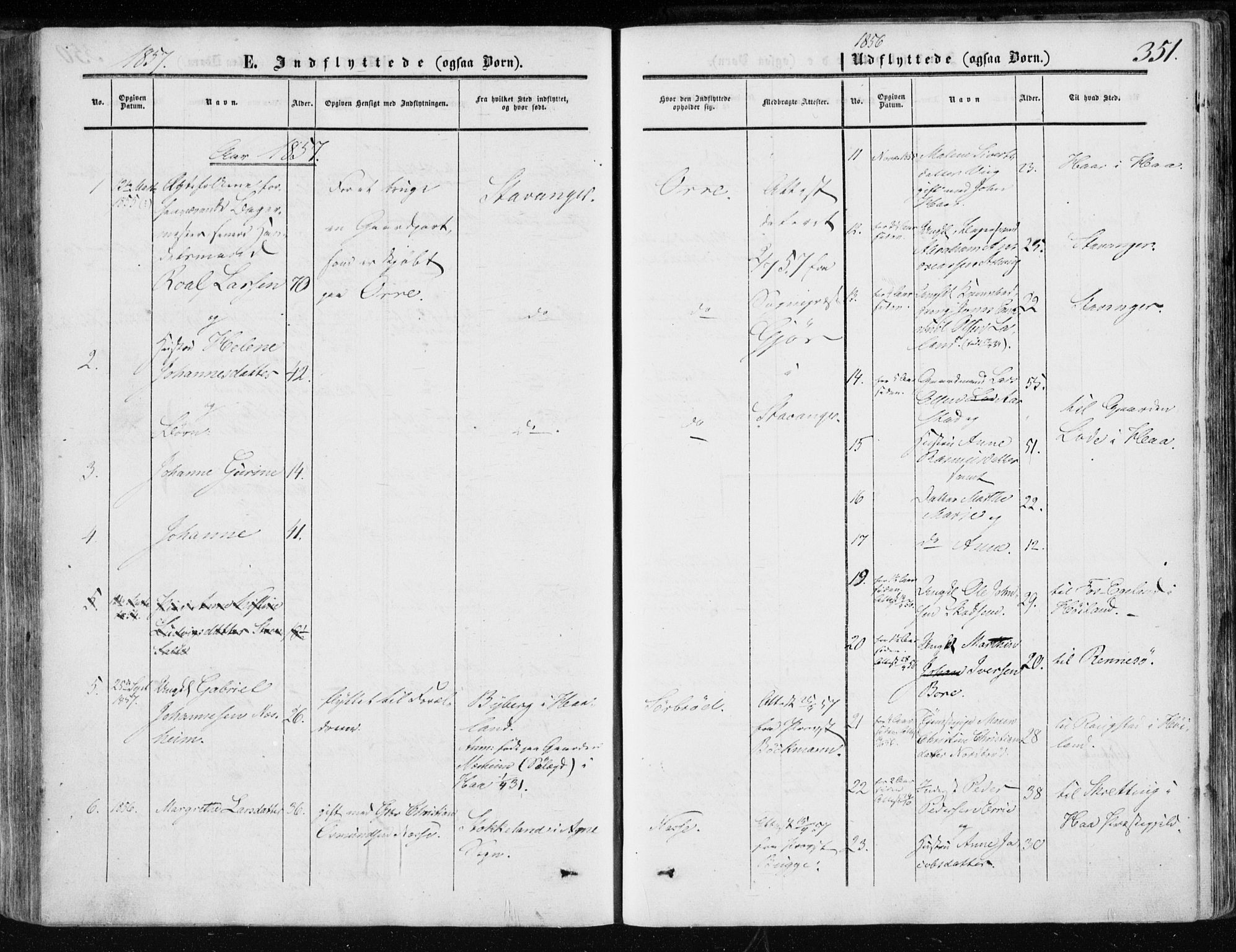 Klepp sokneprestkontor, AV/SAST-A-101803/001/3/30BA/L0005: Parish register (official) no. A 5, 1853-1870, p. 351