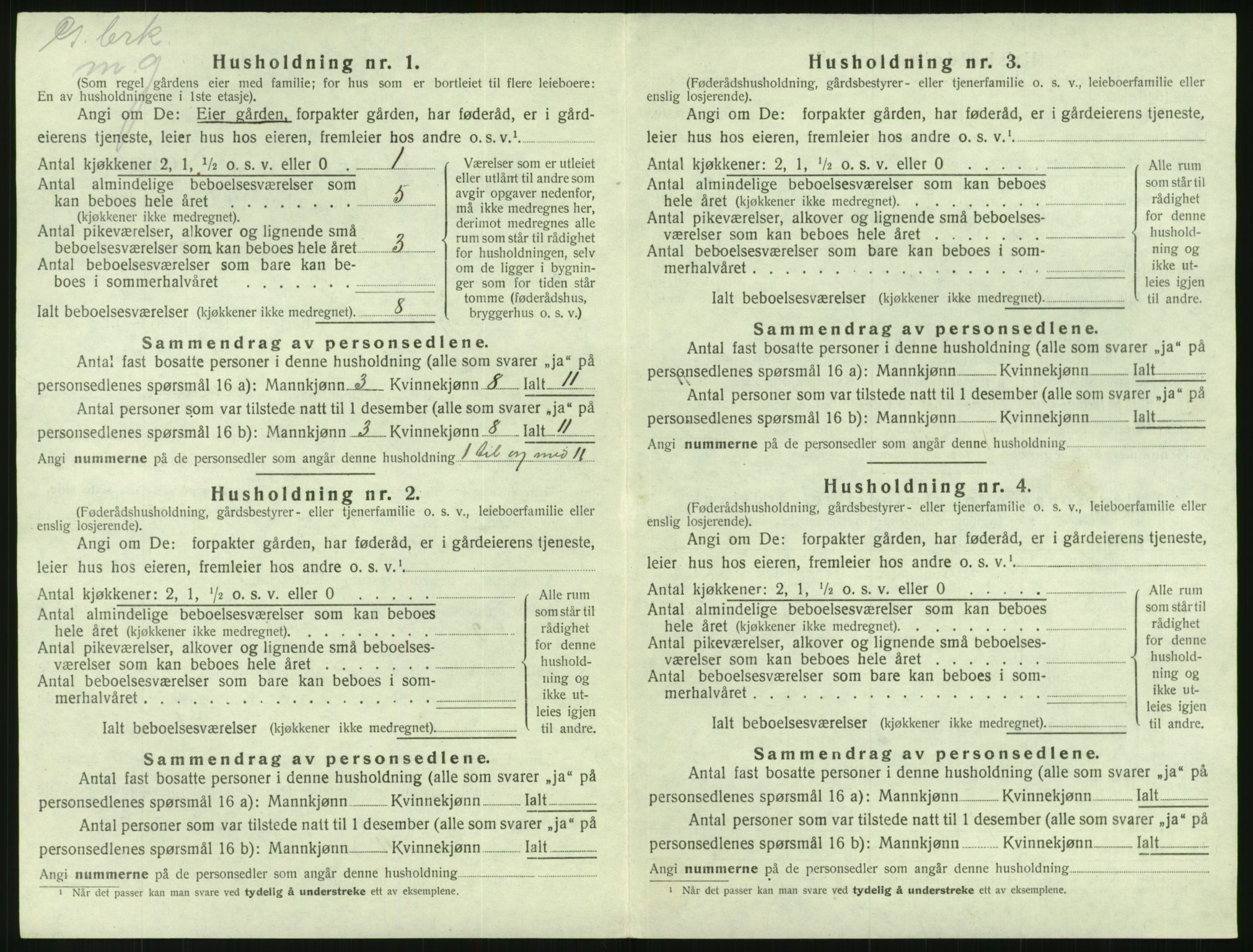 SAK, 1920 census for Mykland, 1920, p. 31