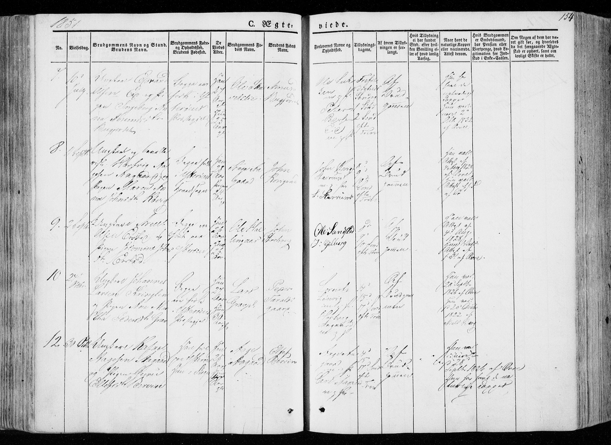 Ministerialprotokoller, klokkerbøker og fødselsregistre - Nord-Trøndelag, SAT/A-1458/722/L0218: Parish register (official) no. 722A05, 1843-1868, p. 154