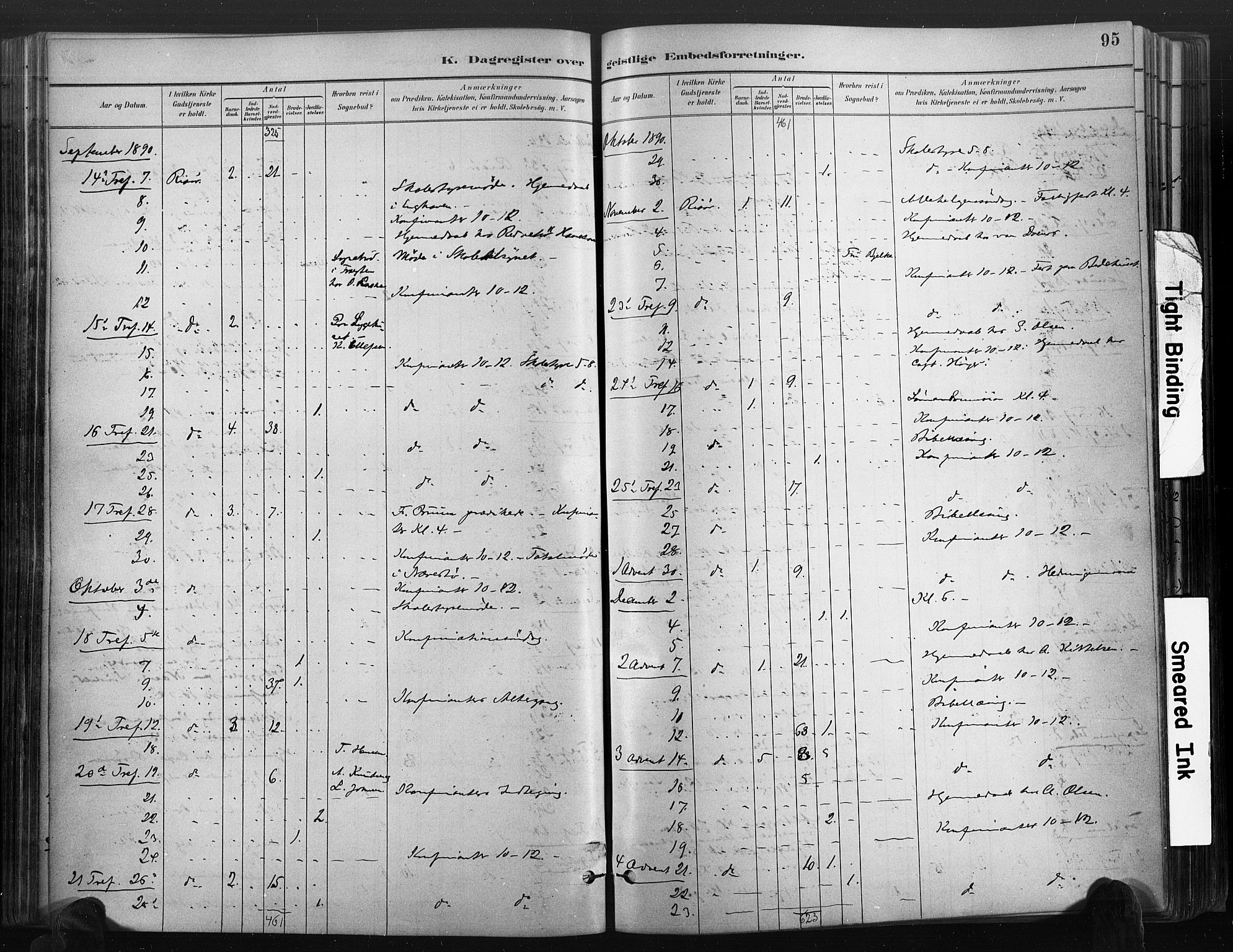 Risør sokneprestkontor, SAK/1111-0035/F/Fa/L0006: Parish register (official) no. A 6, 1883-1908, p. 95