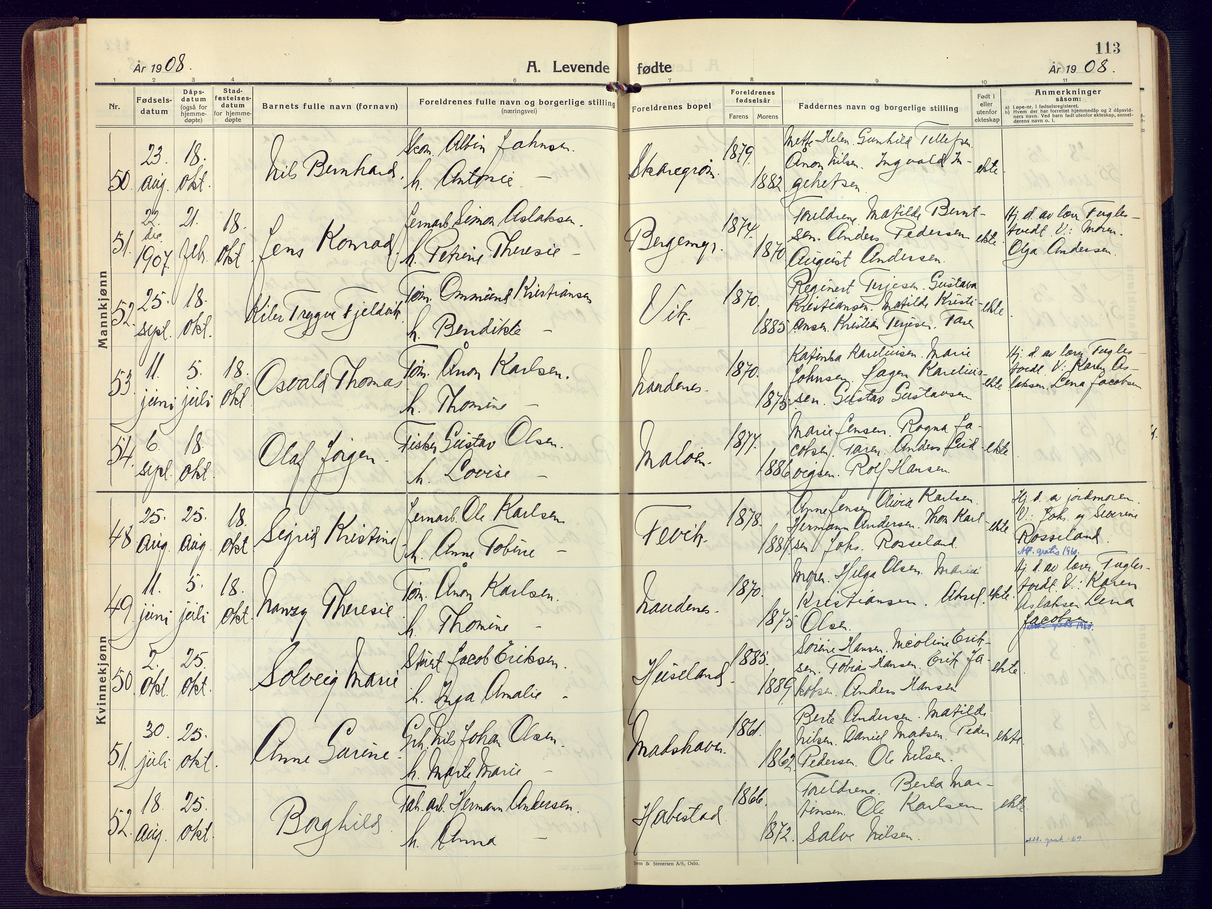 Fjære sokneprestkontor, AV/SAK-1111-0011/F/Fa/L0004: Parish register (official) no. A 4, 1902-1925, p. 113