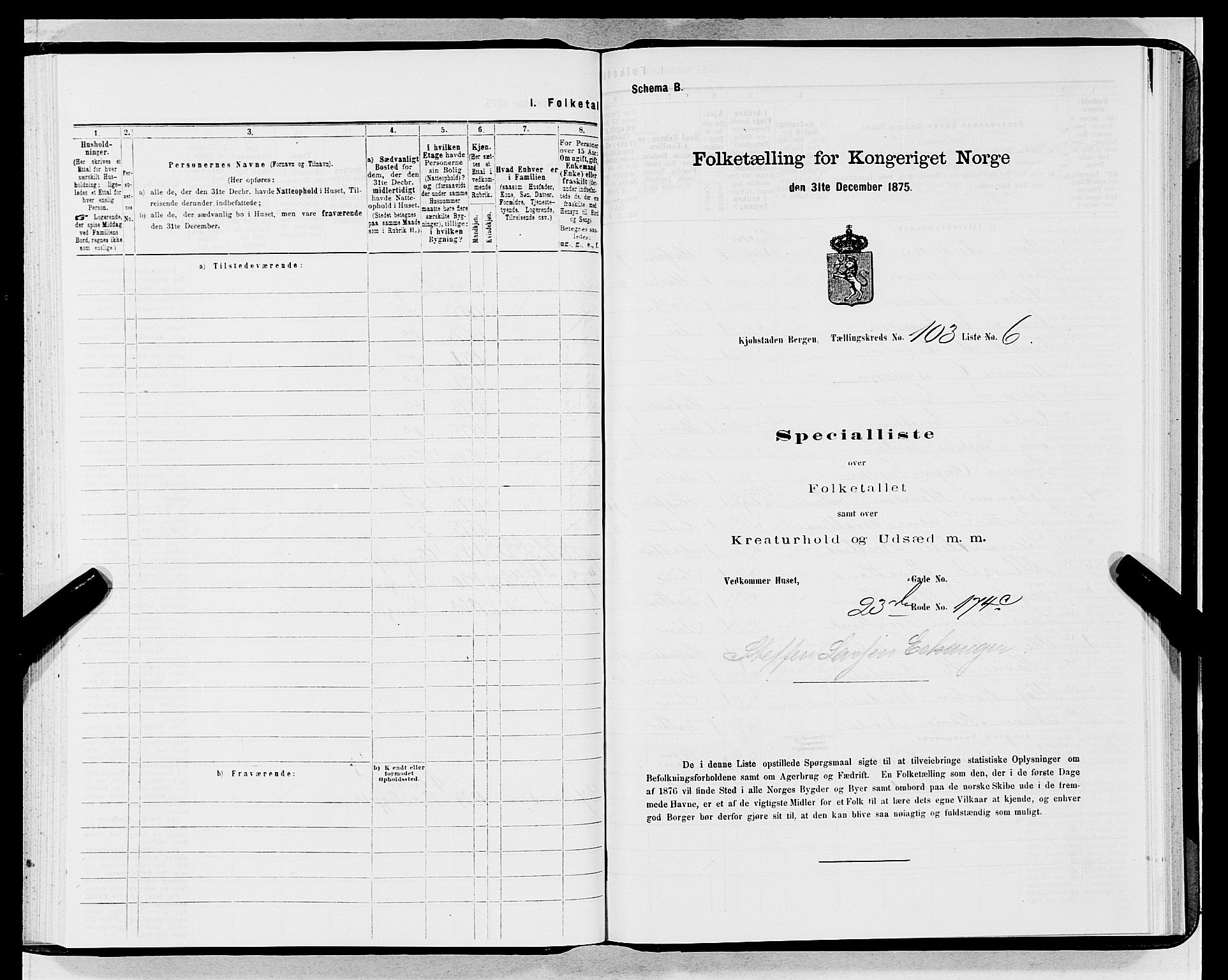 SAB, 1875 census for 1301 Bergen, 1875, p. 5576