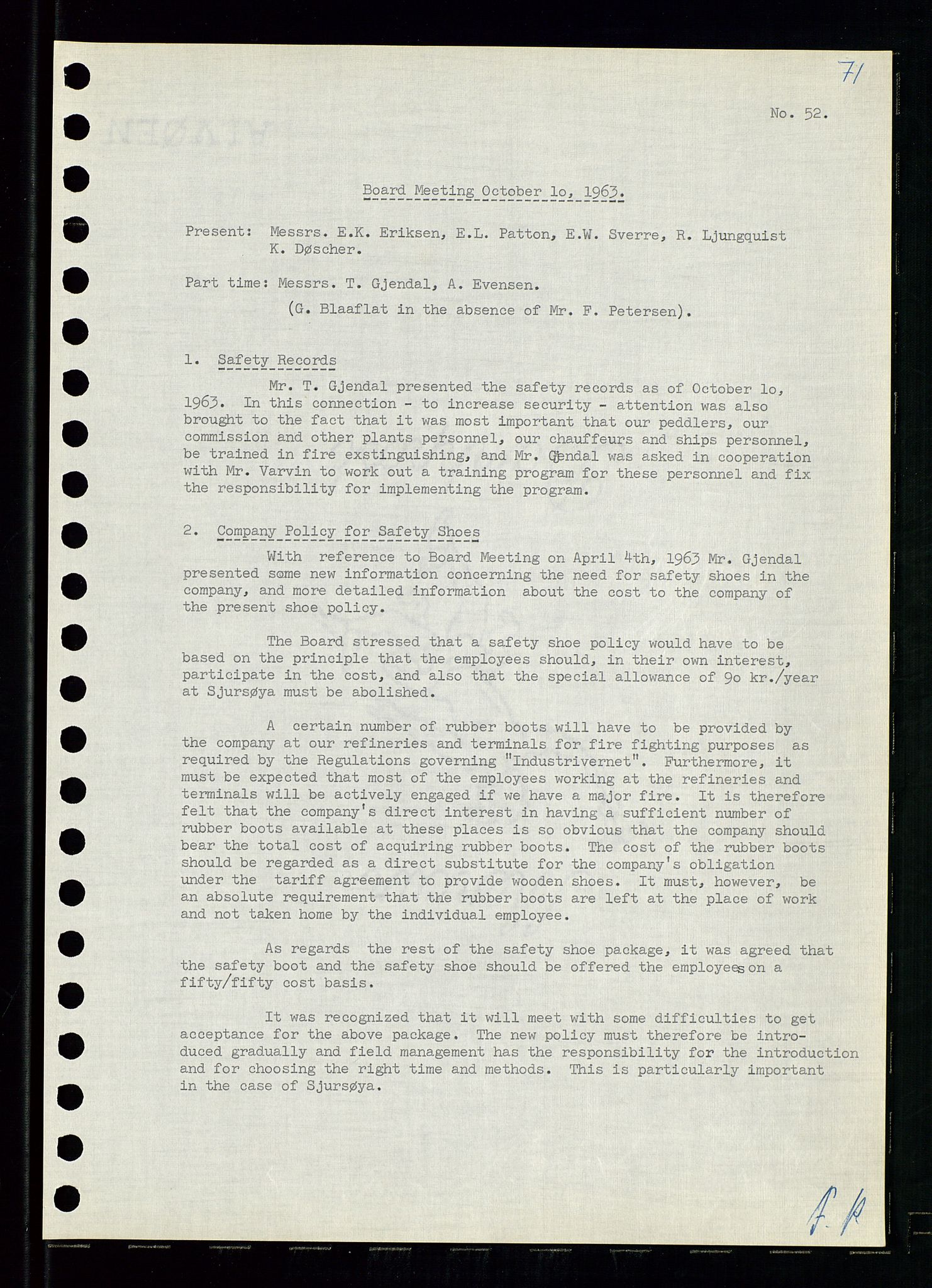 Pa 0982 - Esso Norge A/S, AV/SAST-A-100448/A/Aa/L0001/0004: Den administrerende direksjon Board minutes (styrereferater) / Den administrerende direksjon Board minutes (styrereferater), 1963-1964, p. 190