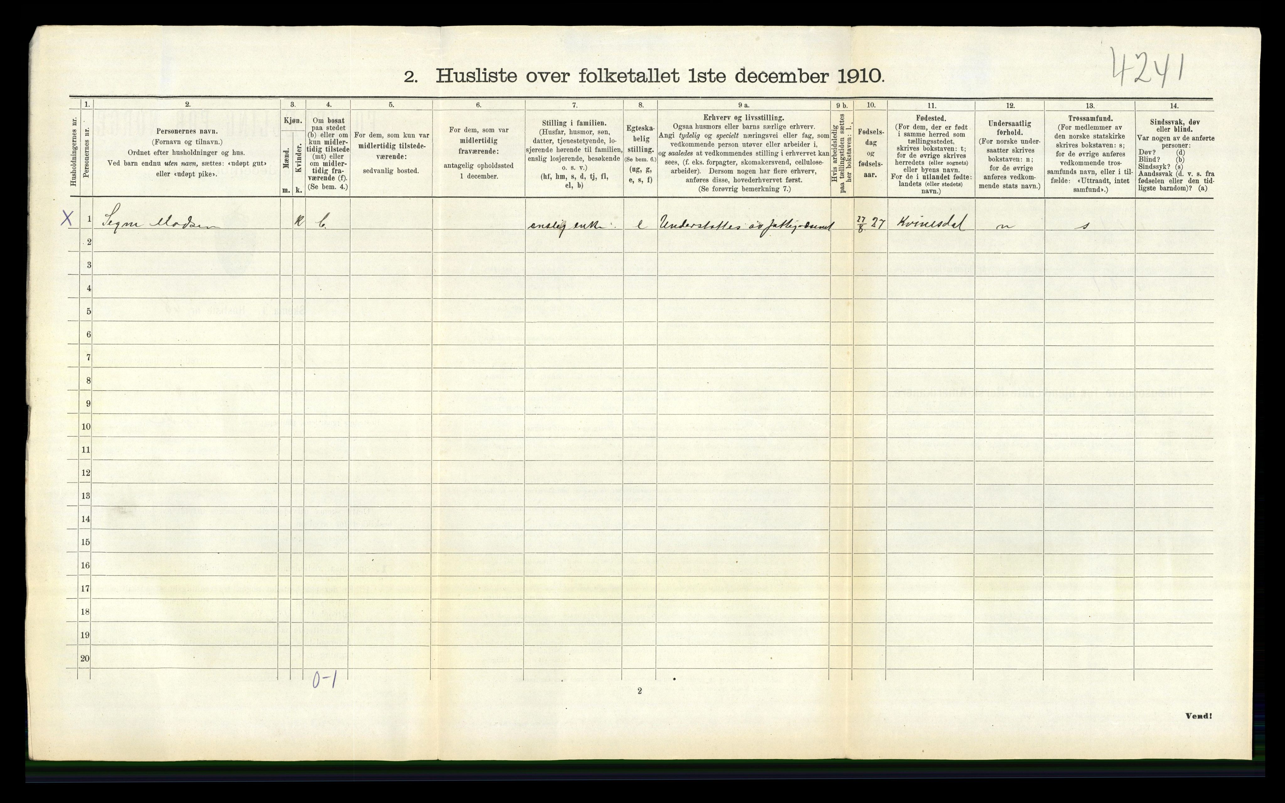 RA, 1910 census for Nes, 1910, p. 628