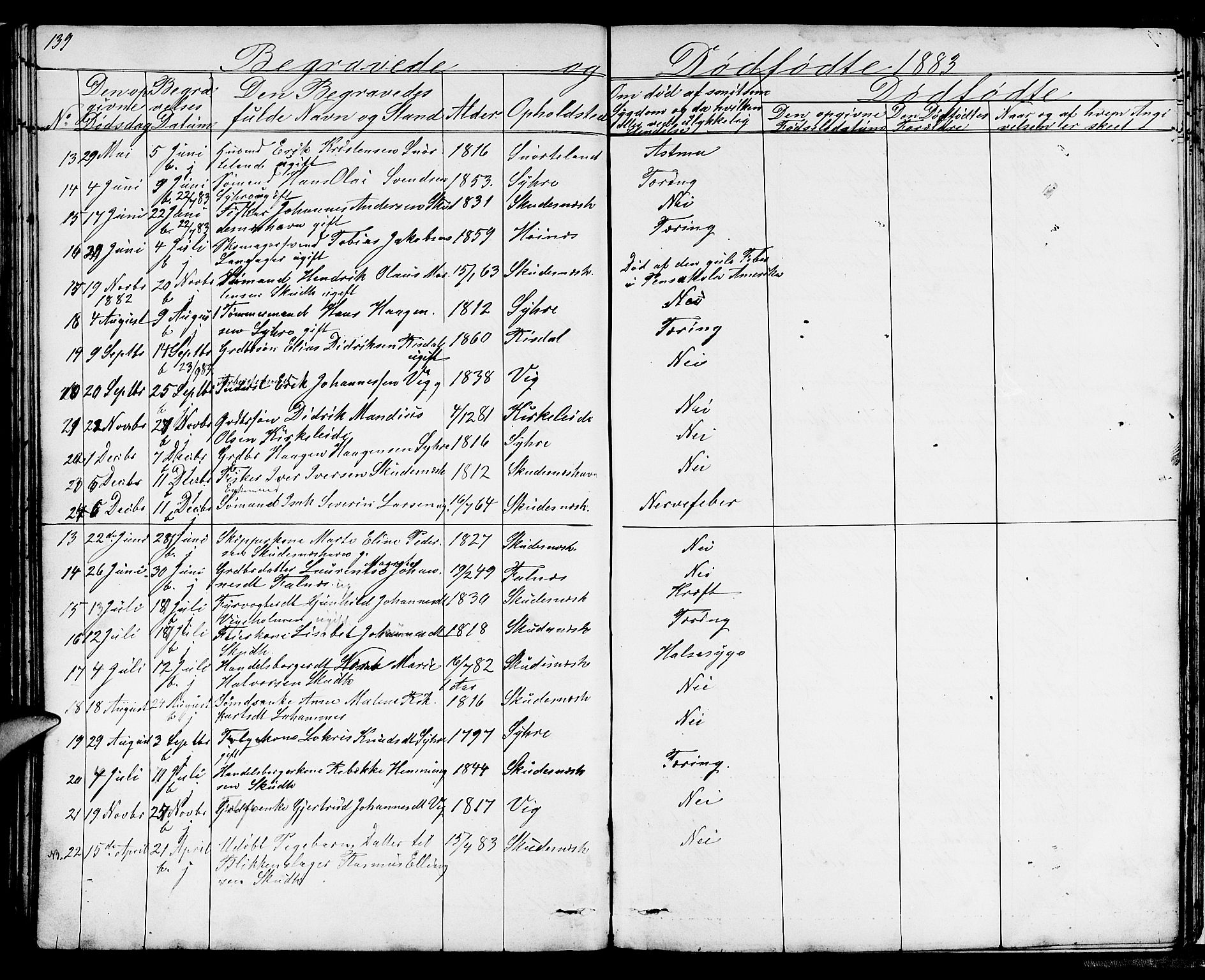Skudenes sokneprestkontor, SAST/A -101849/H/Ha/Hab/L0004: Parish register (copy) no. B 4, 1865-1884, p. 139