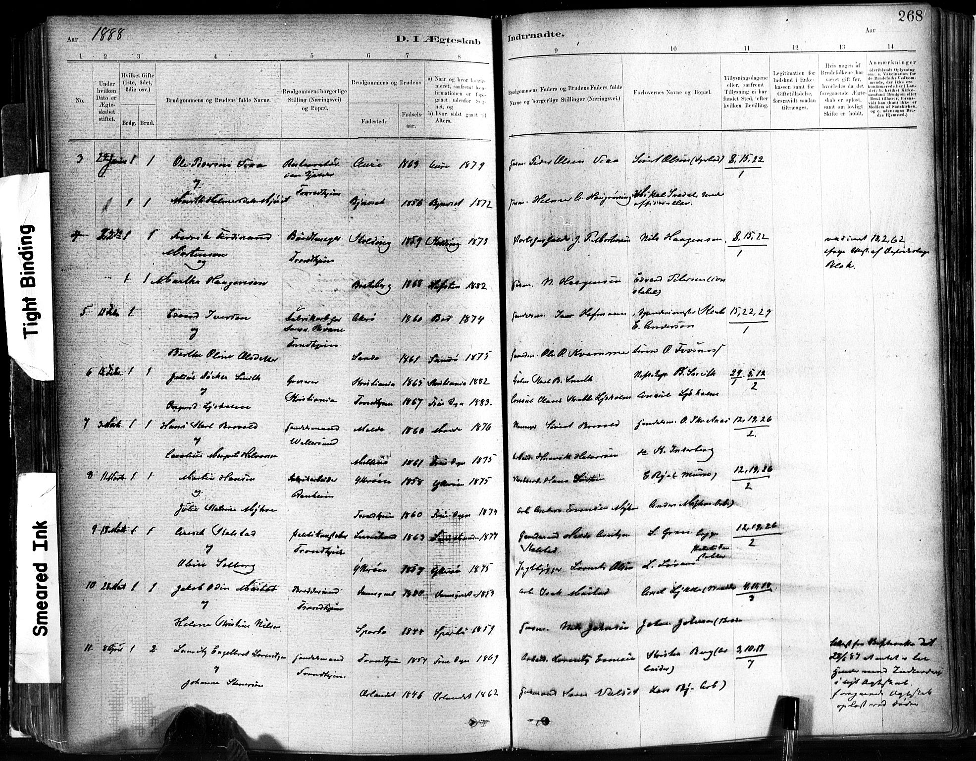 Ministerialprotokoller, klokkerbøker og fødselsregistre - Sør-Trøndelag, SAT/A-1456/602/L0119: Parish register (official) no. 602A17, 1880-1901, p. 268