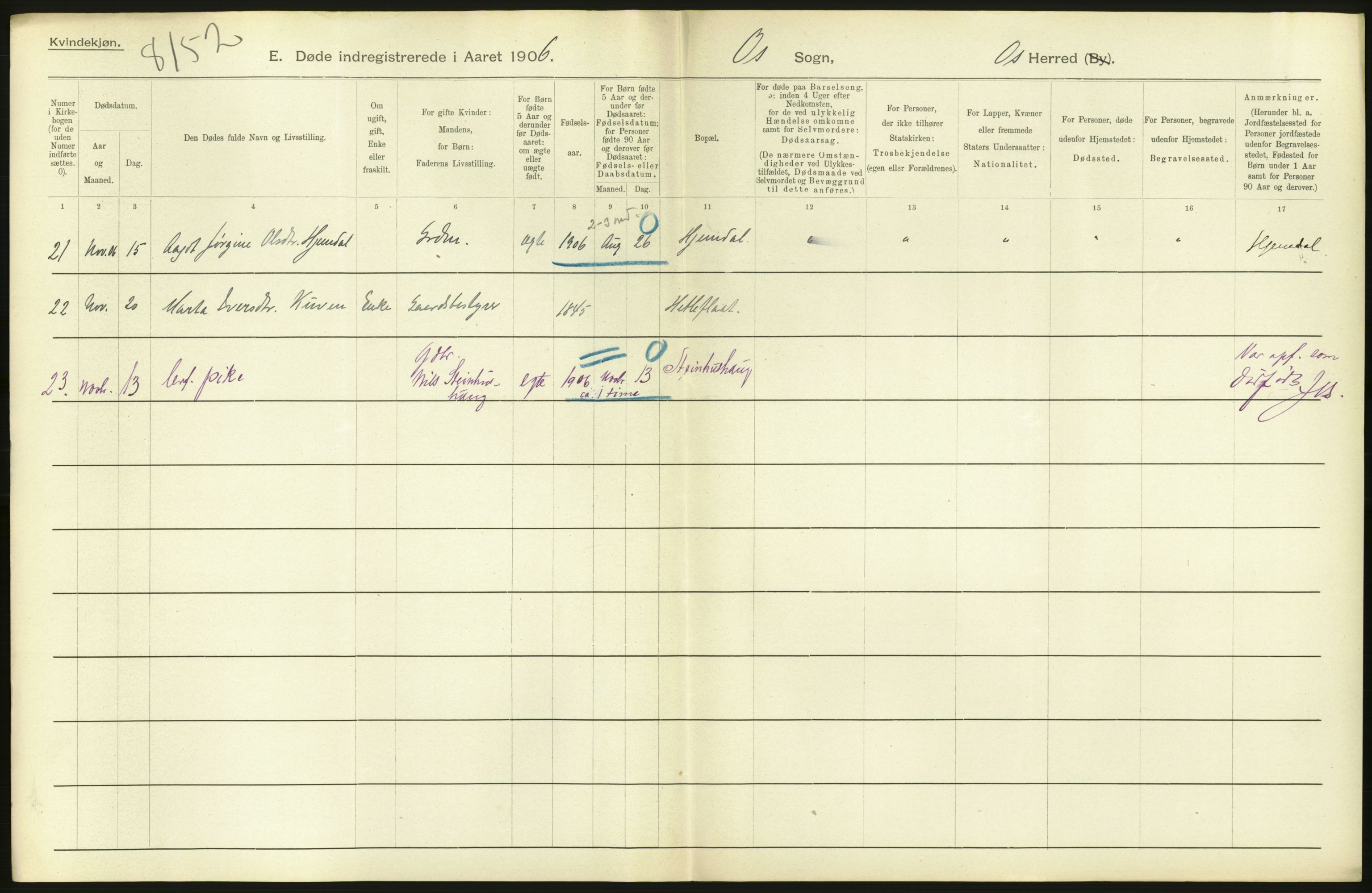 Statistisk sentralbyrå, Sosiodemografiske emner, Befolkning, AV/RA-S-2228/D/Df/Dfa/Dfad/L0030: S. Bergenhus amt: Døde. Bygder., 1906, p. 40