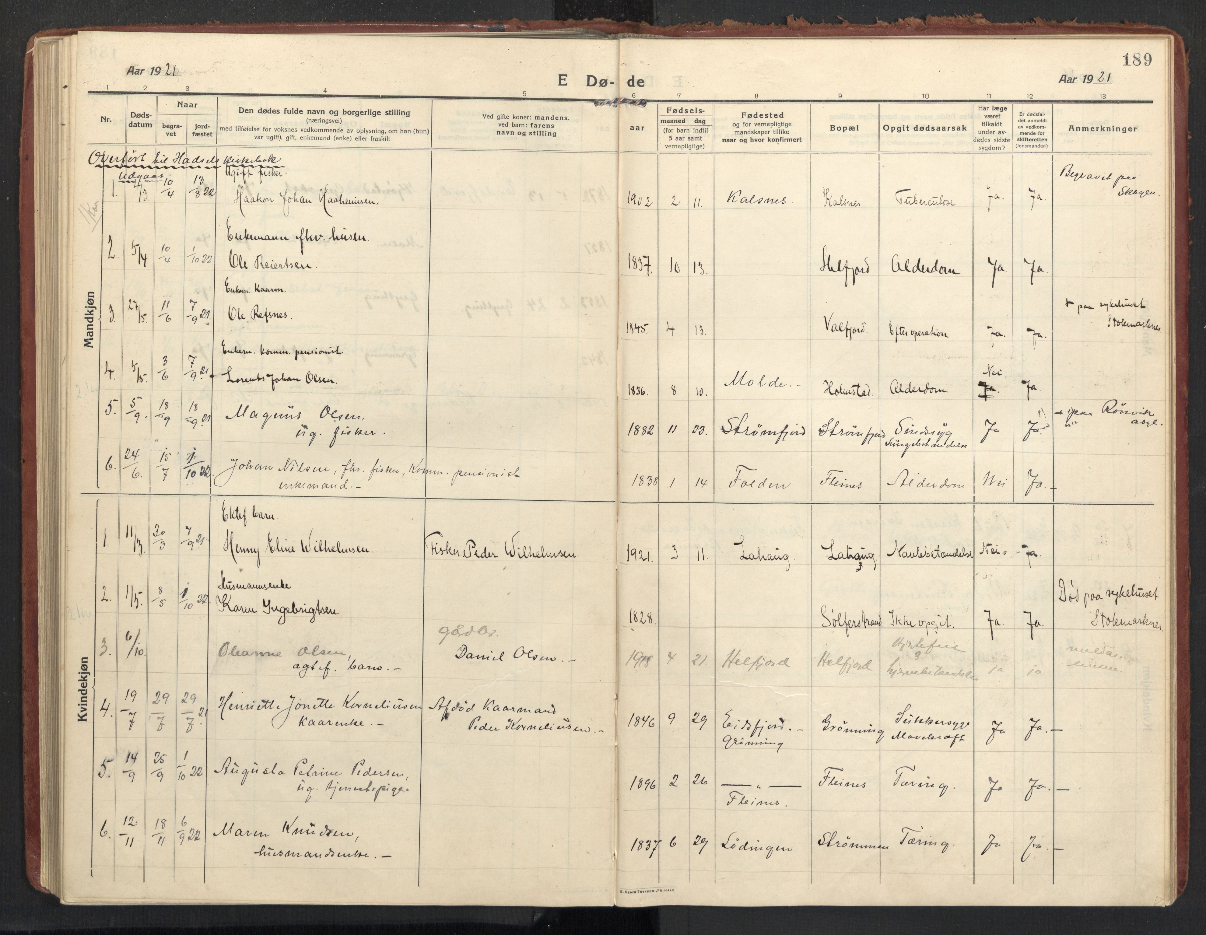 Ministerialprotokoller, klokkerbøker og fødselsregistre - Nordland, SAT/A-1459/890/L1288: Parish register (official) no. 890A03, 1915-1925, p. 189