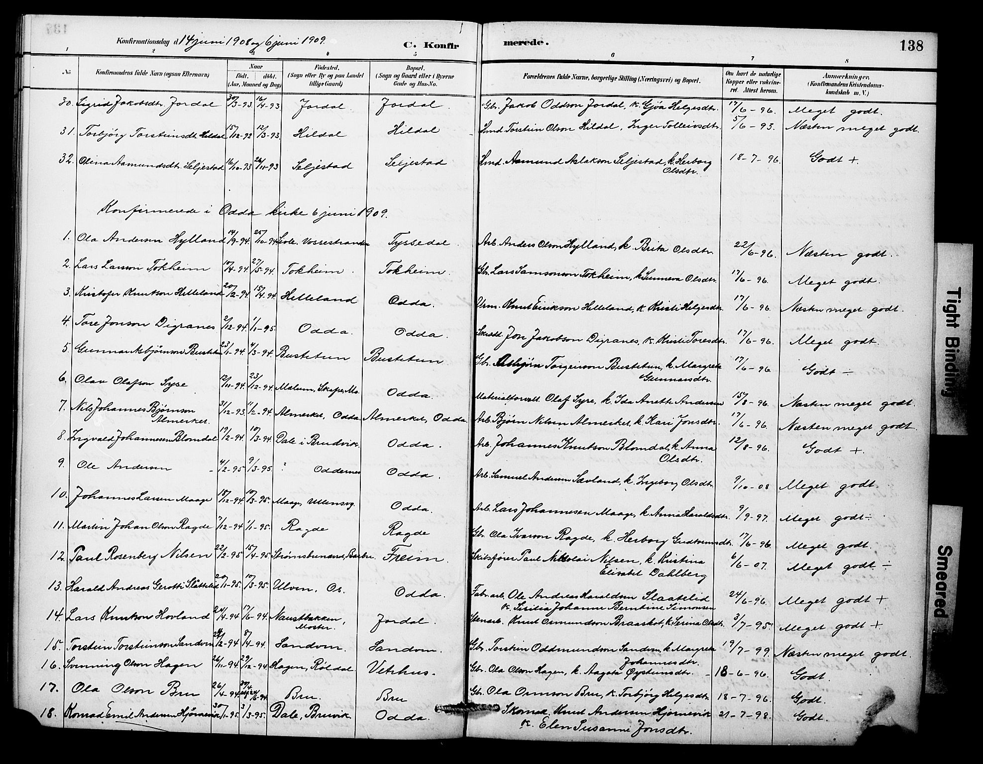 Odda Sokneprestembete, SAB/A-77201/H/Hab: Parish register (copy) no. A 7, 1887-1912, p. 138